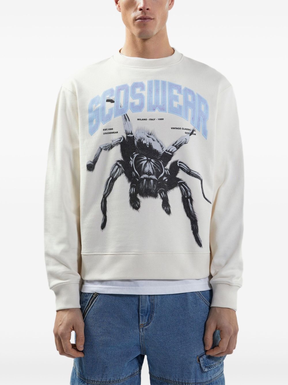 spider-print sweatshirt - 3