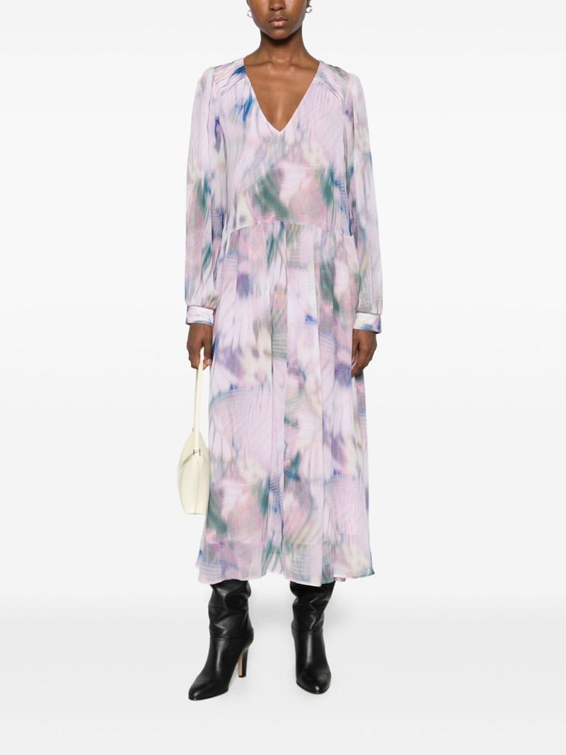 BOSS long-sleeve V-neck midi dress outlook