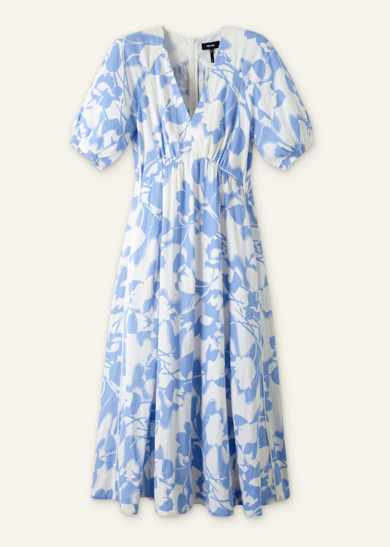 Cheesecloth Tulip Print Midi Dress 6
