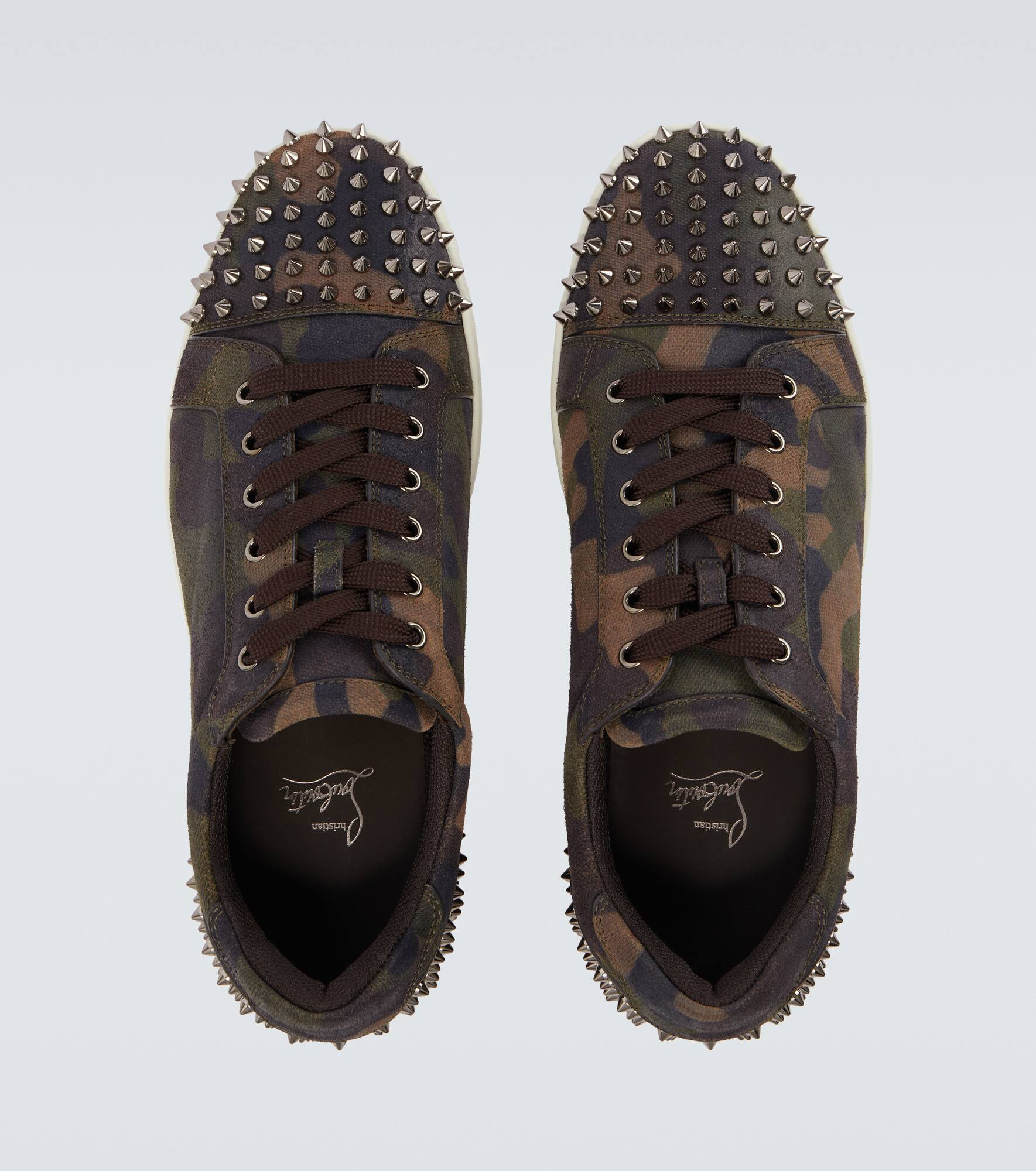 Seavaste camouflage spiked suede sneakers - 4