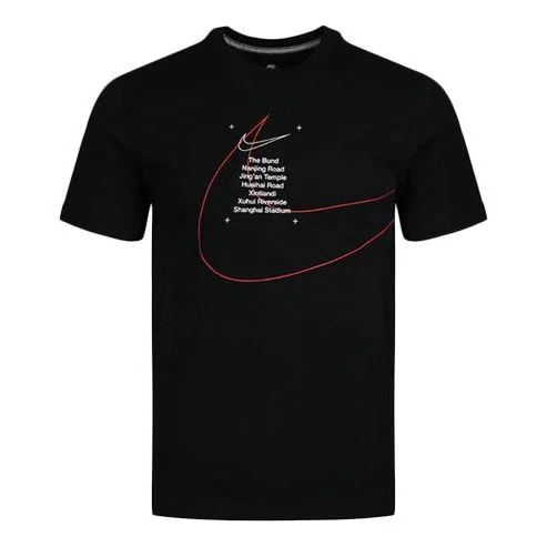 Nike Alphabet Printing Casual Loose Round Neck Short Sleeve Black BV7074-010 - 1