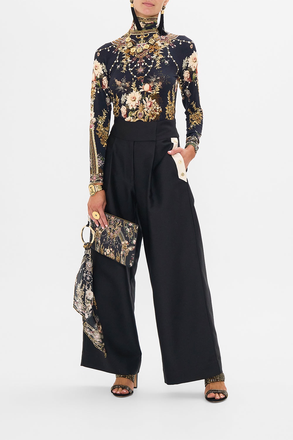 WIDE LEG PANT WITH BUTTONS - 2