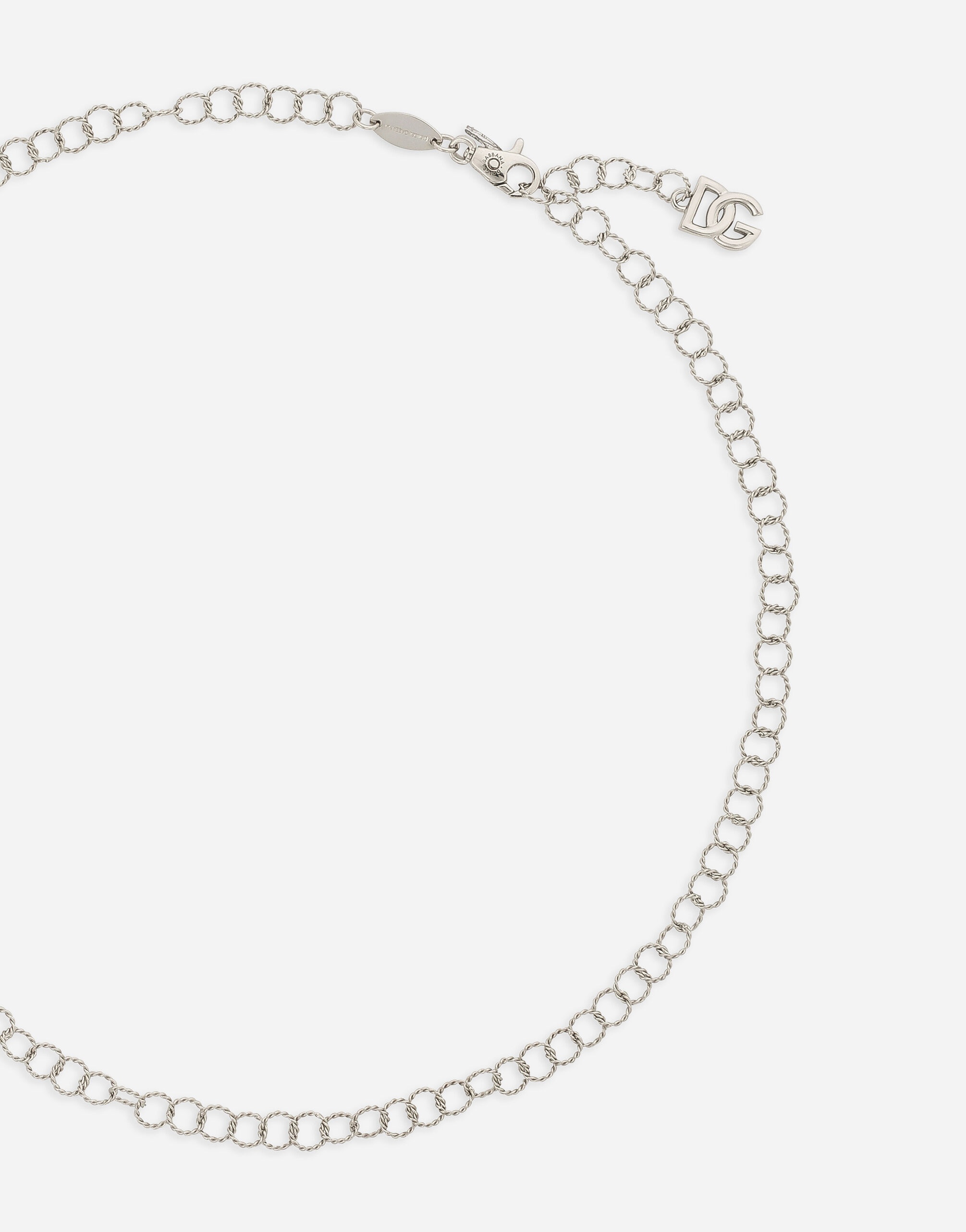 Twisted wire chain necklace in white gold 18Kt - 3