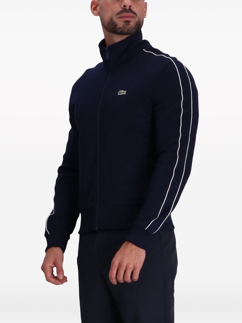 LACOSTE logo-appliquÃ© side-stripe sweatshirt outlook