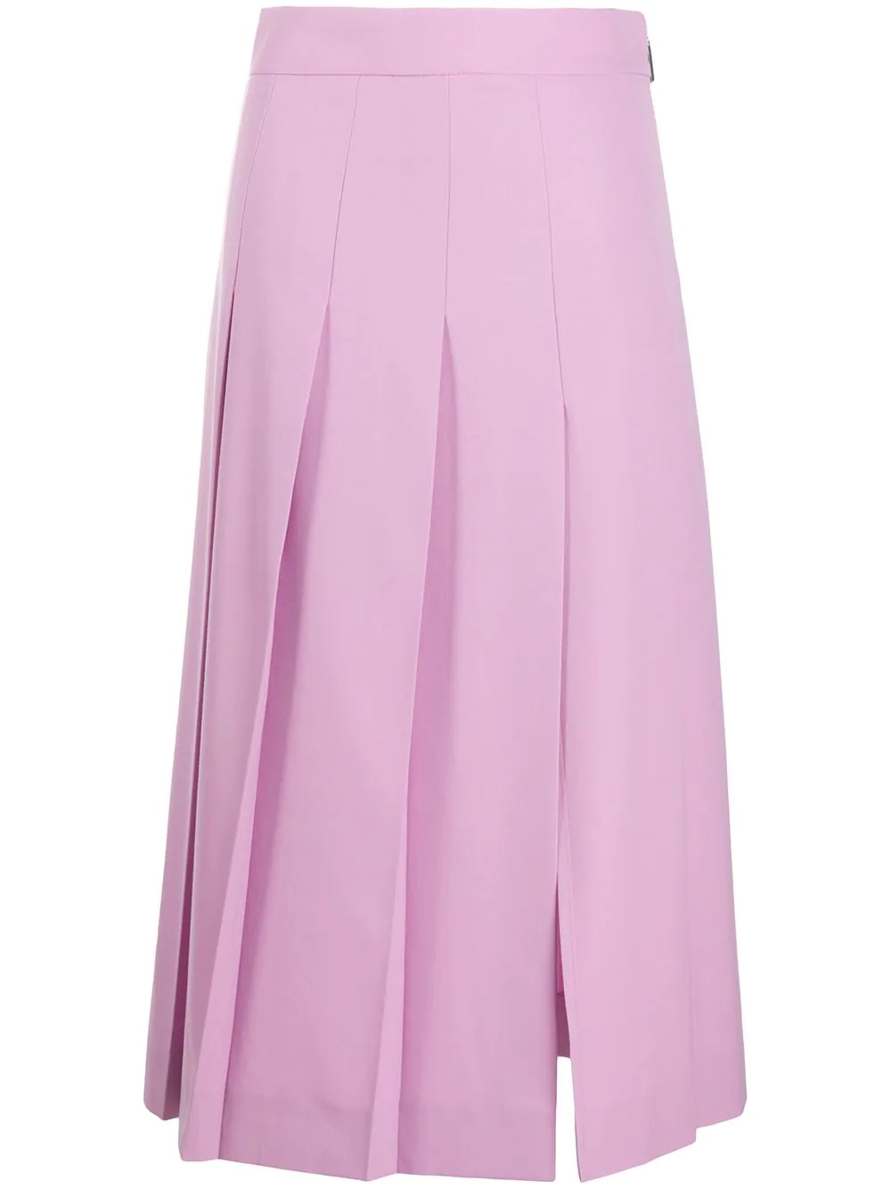 box-pleat mid-length skirt - 1