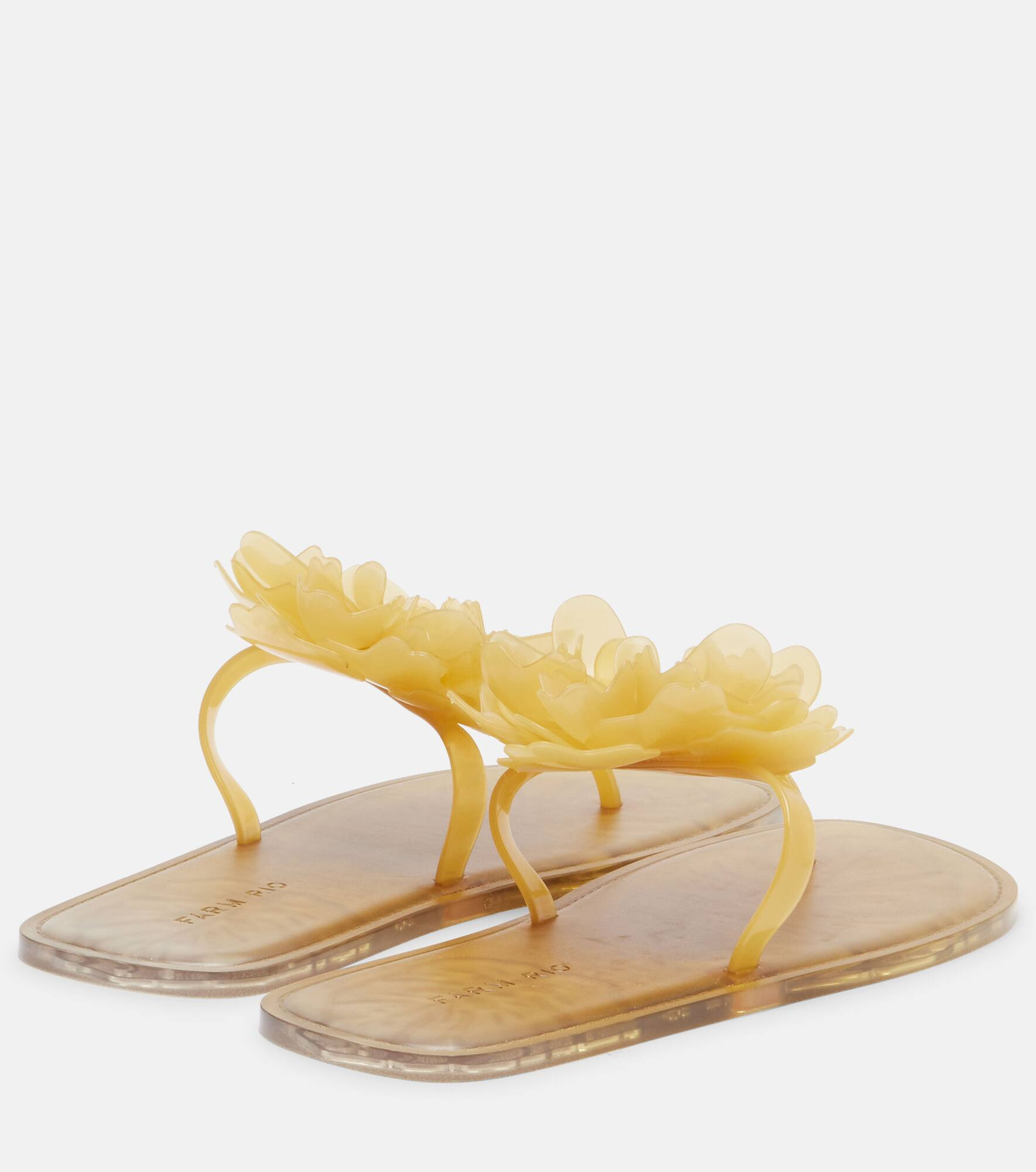 Floral-appliqué thong sandals - 2