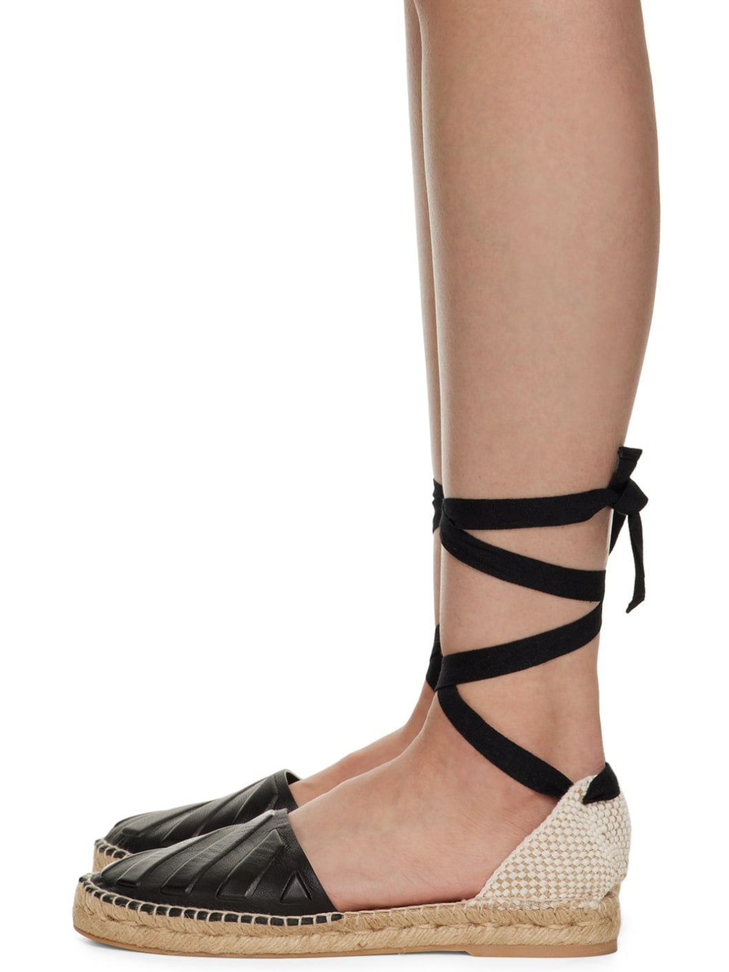 Black & Beige Diag Espadrilles - 3