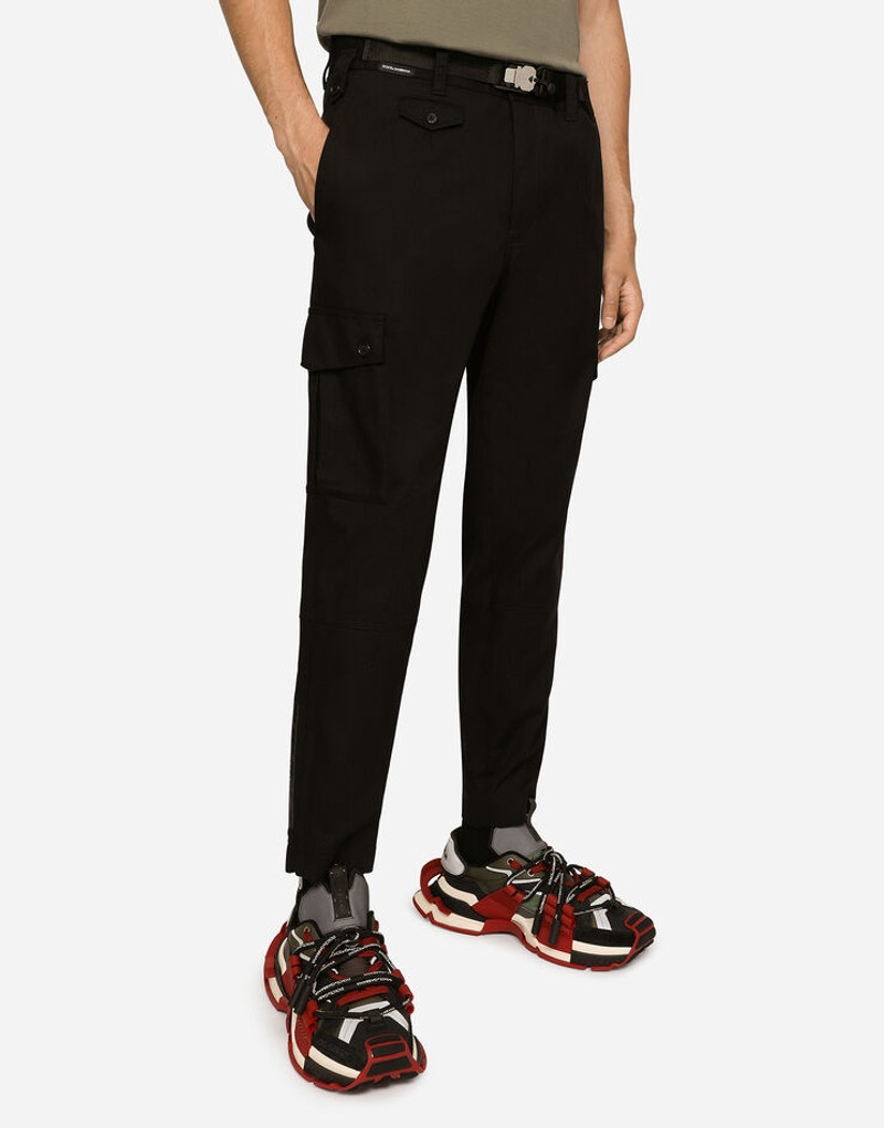 Stretch cotton cargo pants 4