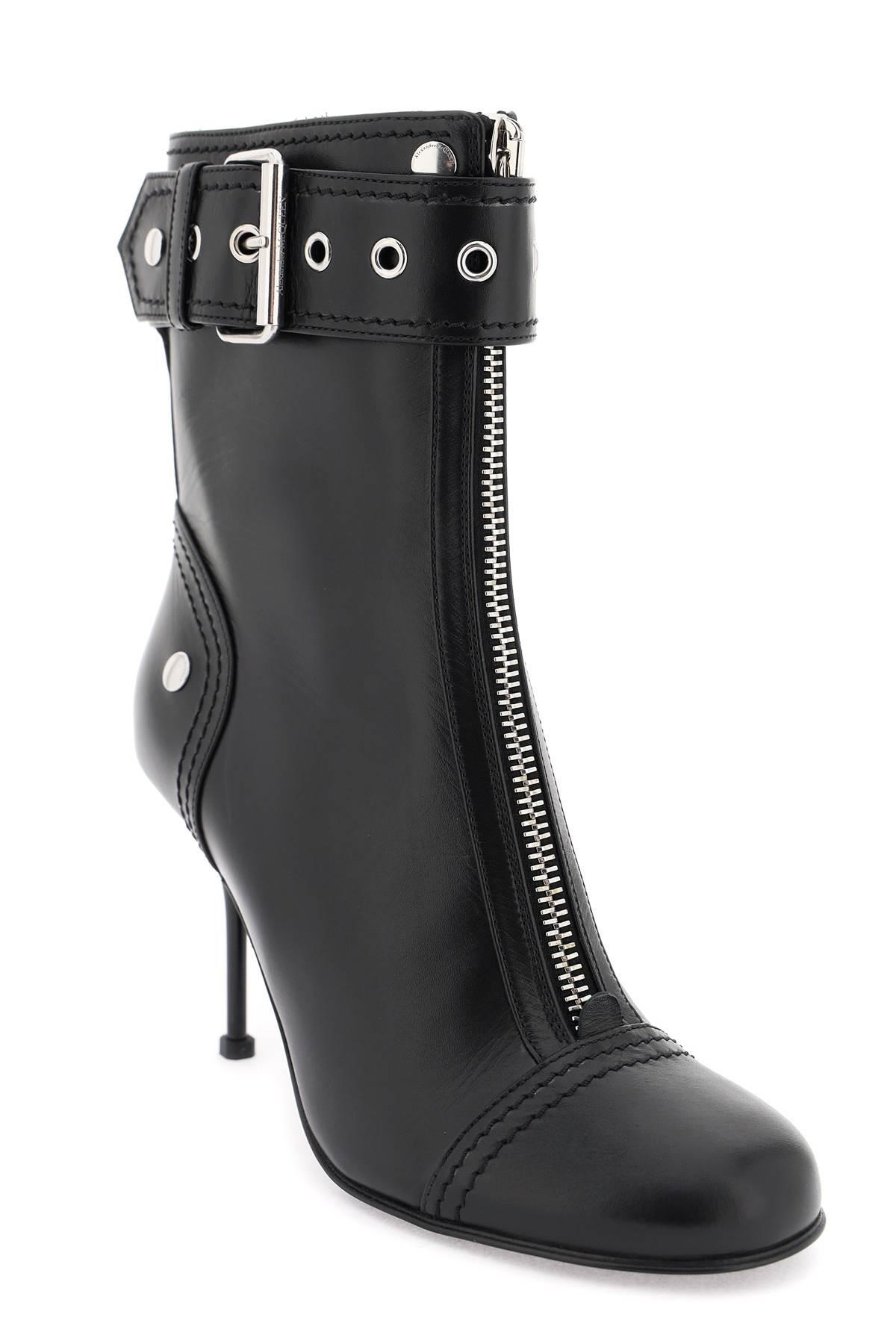 LEATHER ANKLE BOOTS WITH BUCKLE - 4