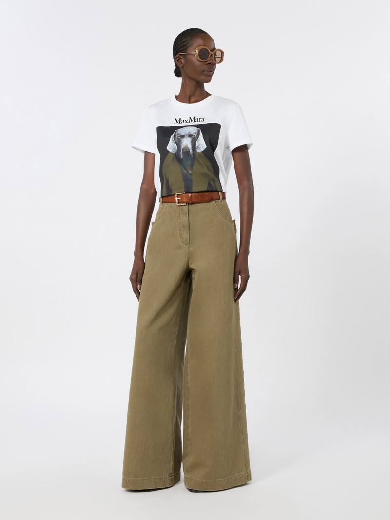 Max Mara CALCA Iconic print-adorned jersey T-shirt - WHITE outlook