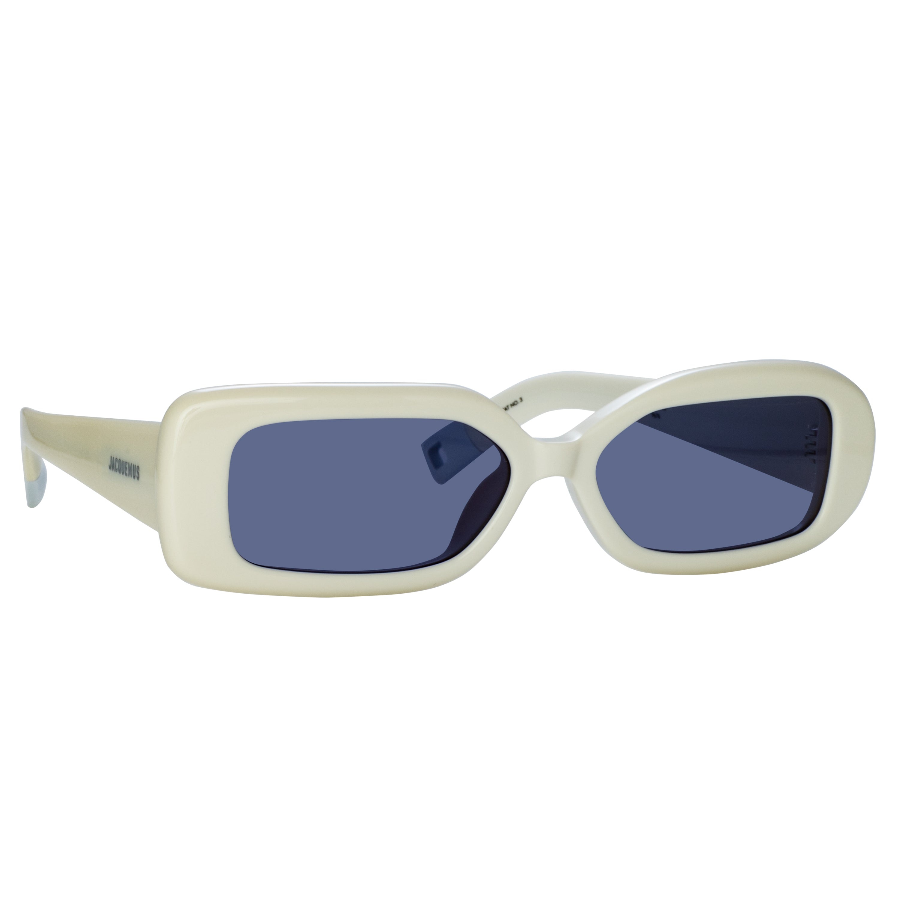 Rond Rectangular Sunglasses in White - 3