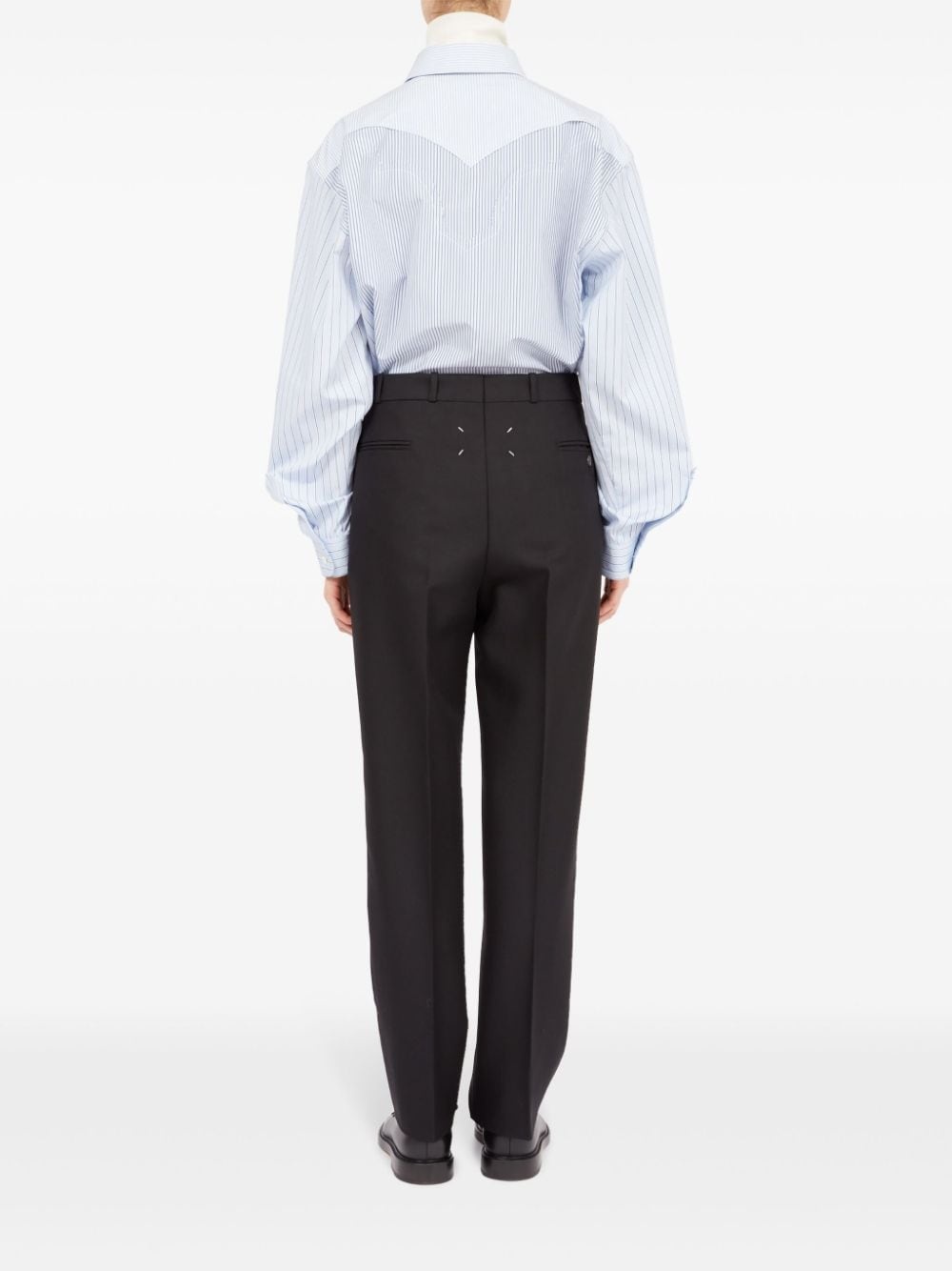 straight-leg wool trousers - 4