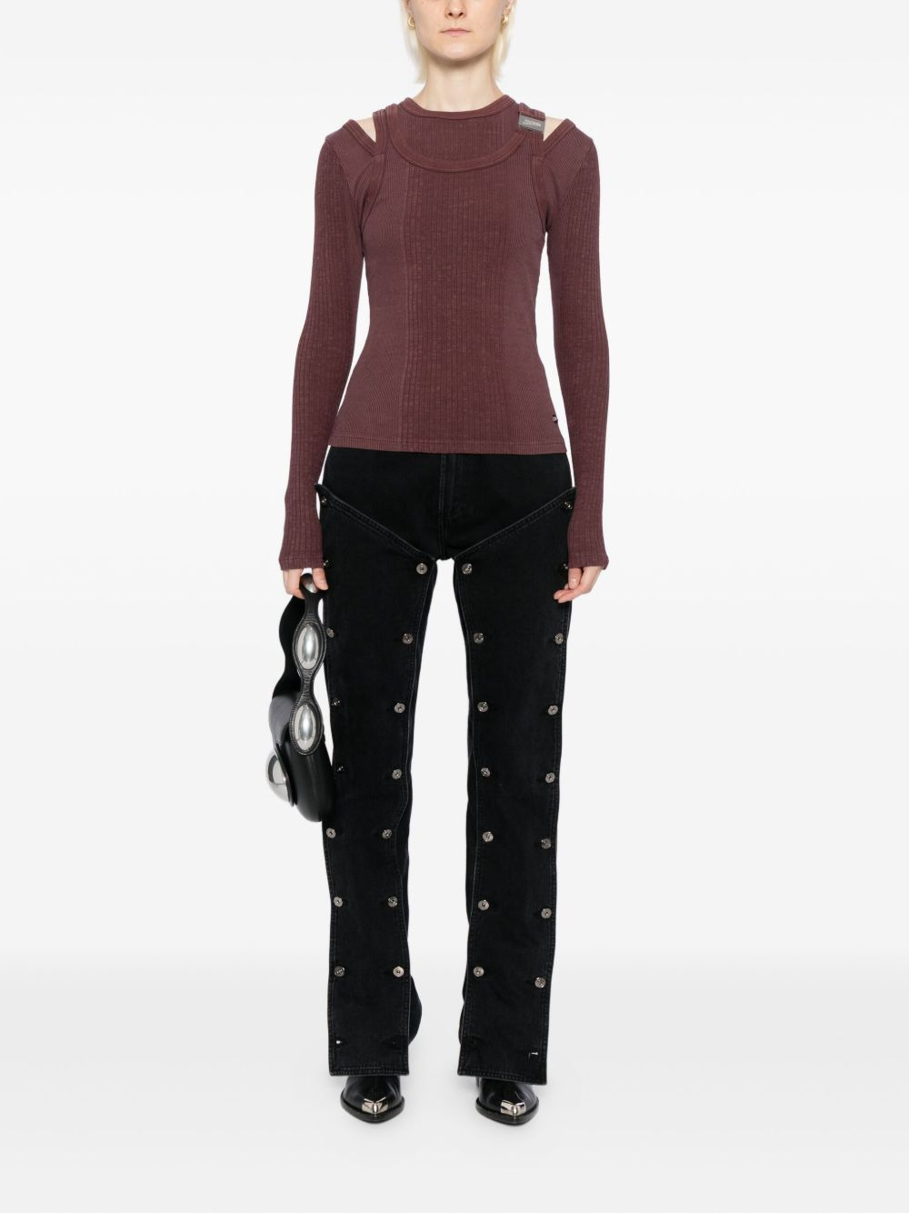 logo-patched knit top - 2