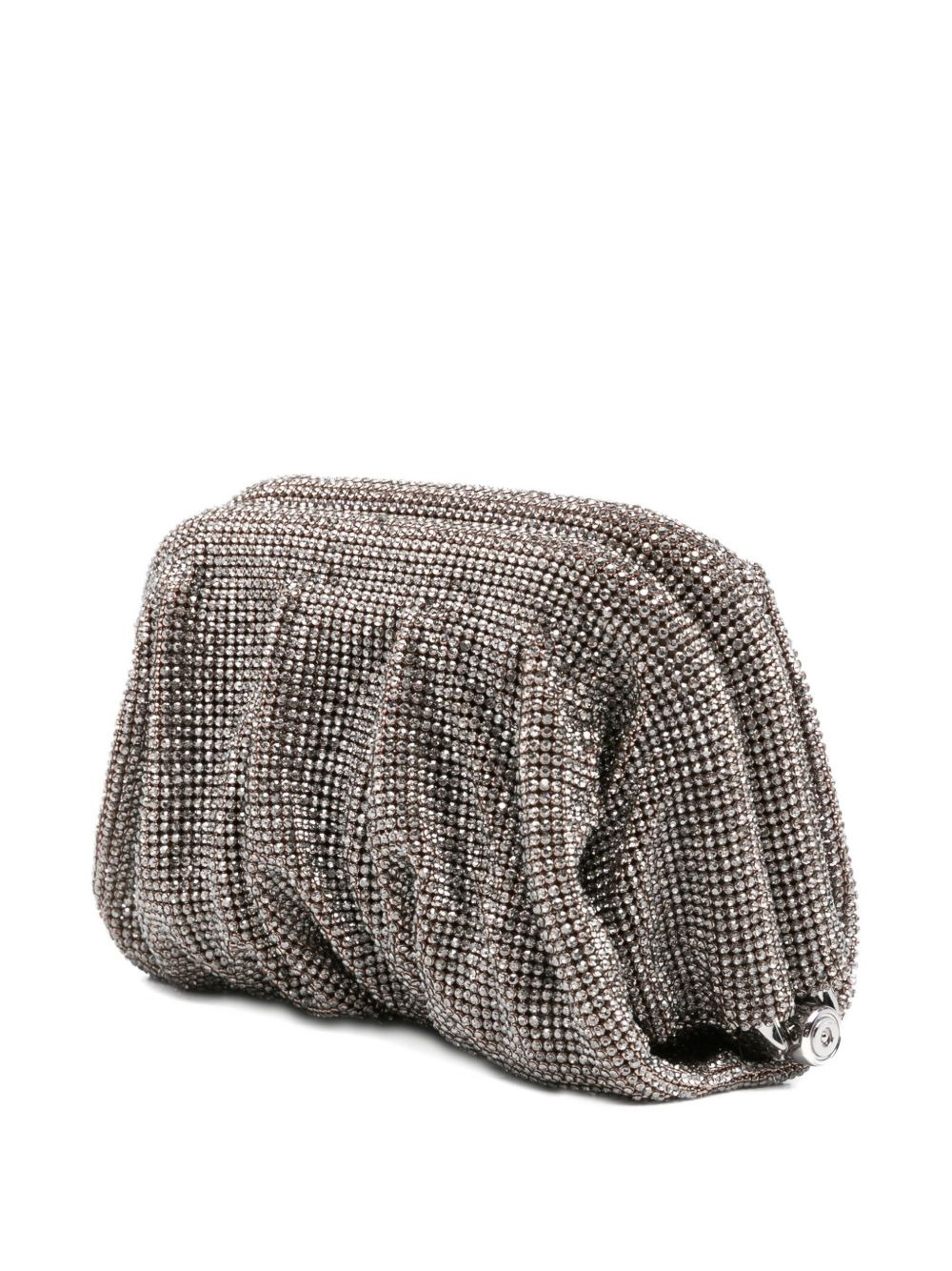 crystal-embellished pleated clutch bag - 3