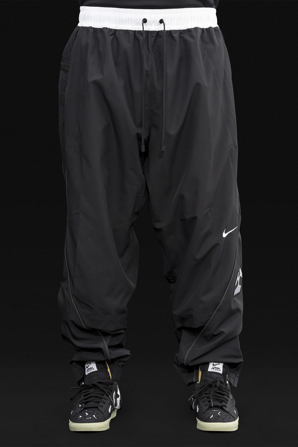 GGG-P2-011 Nike® Acronym® Track Pant Woven Black/Black/White/Black - 3