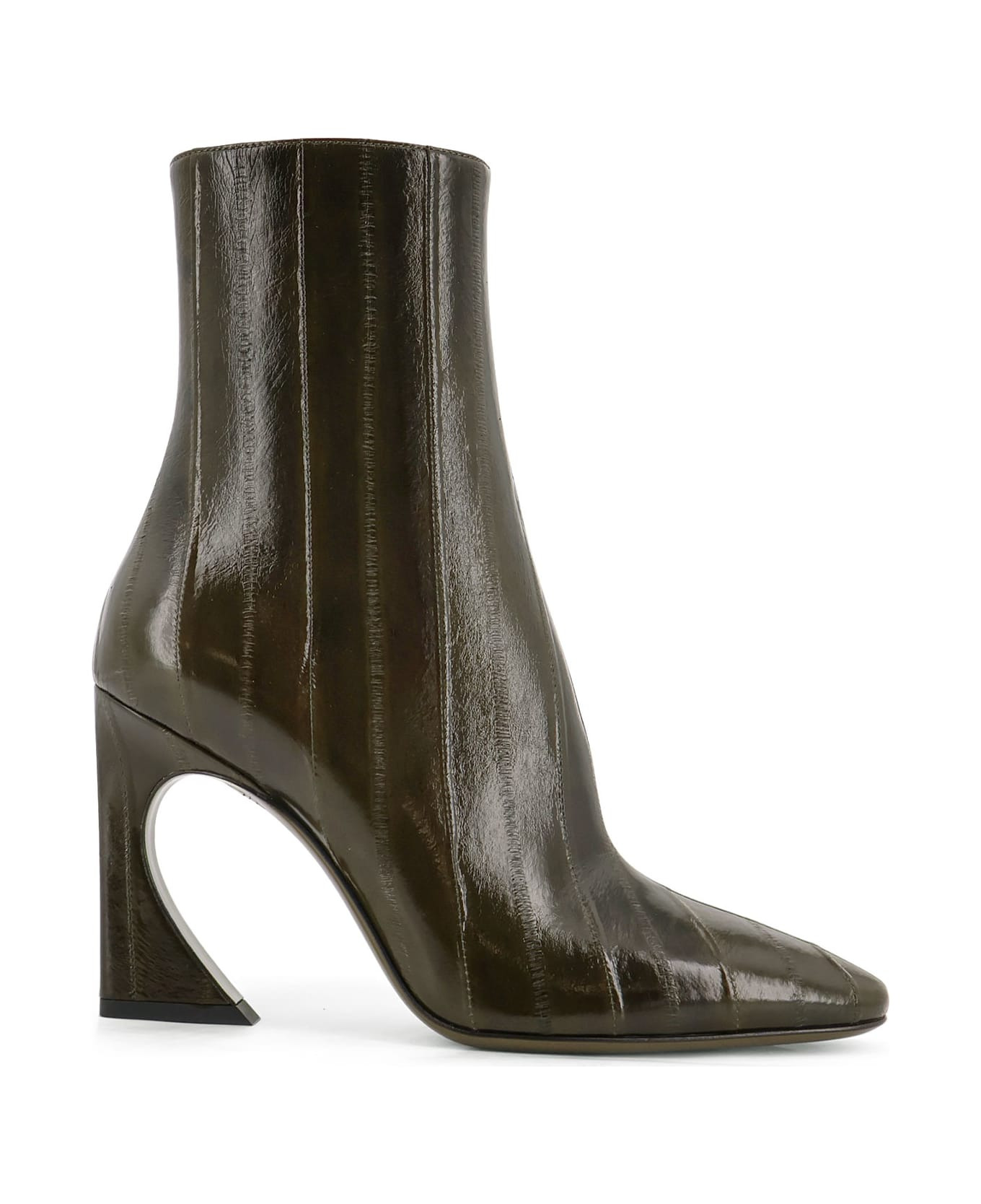 Fendi Arco Hagfish Leather Ankle Boots - 1