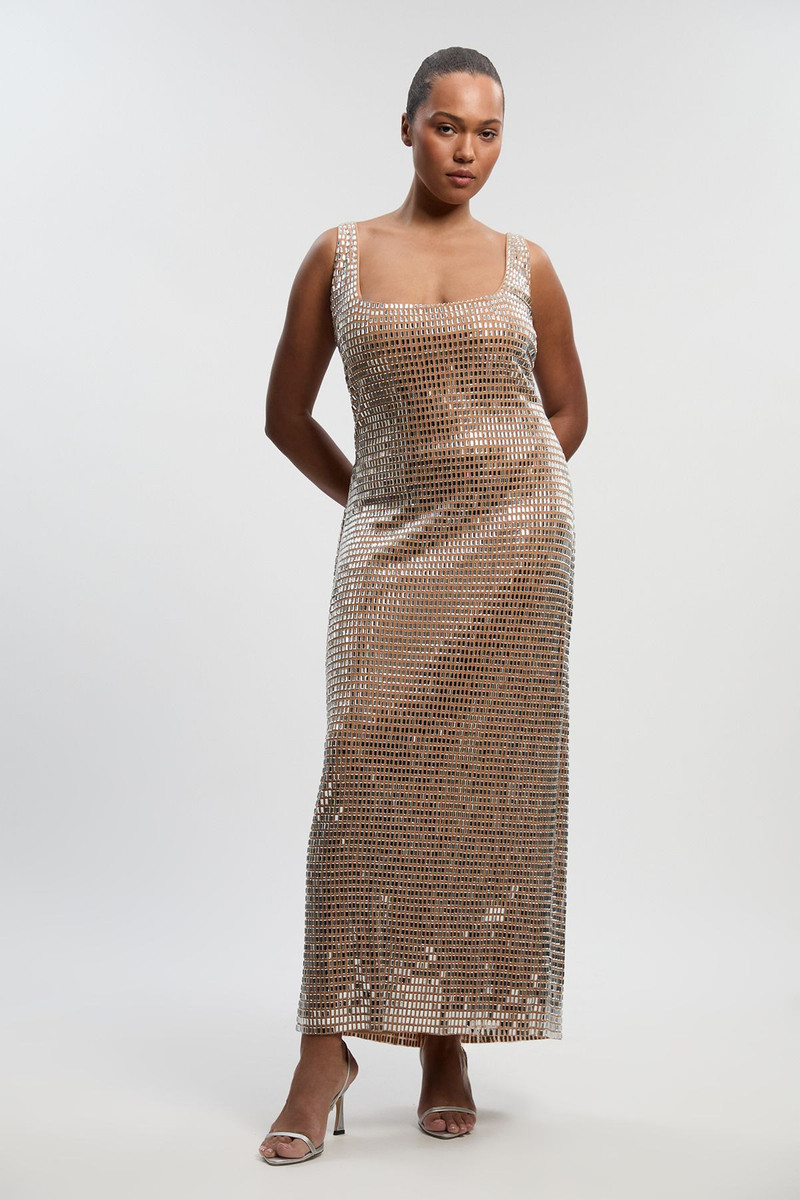 KAREN MILLEN Plus Size Premium Crystal Embellished Midi Dress outlook