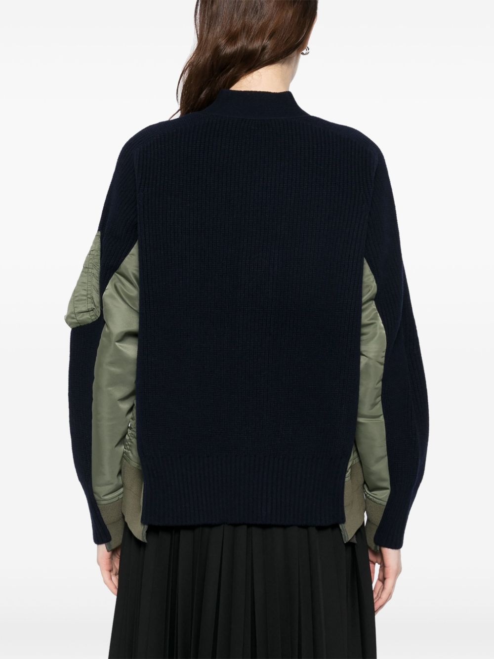 panelled cardigan - 4