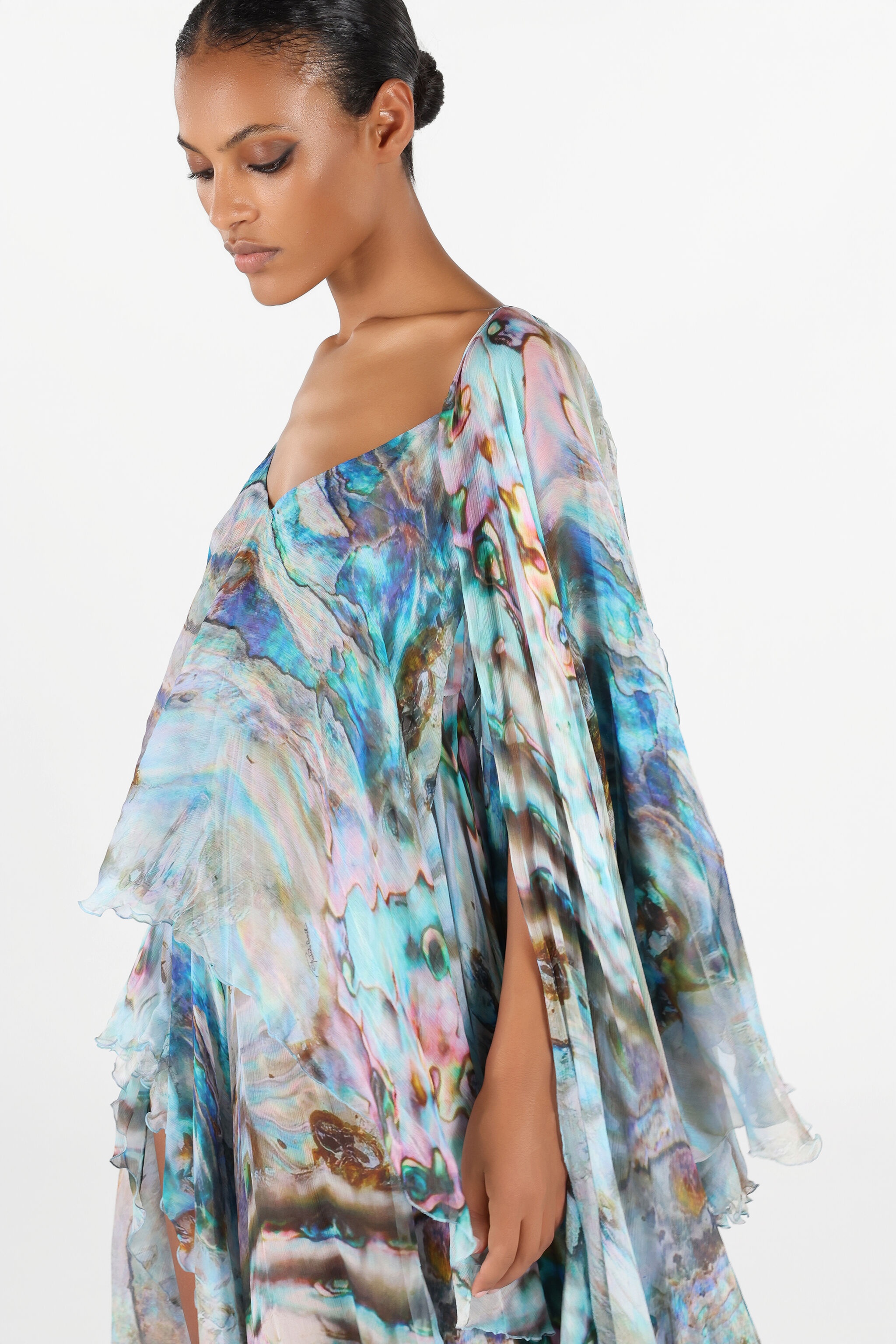 Mermaid Print Long Dress - 7