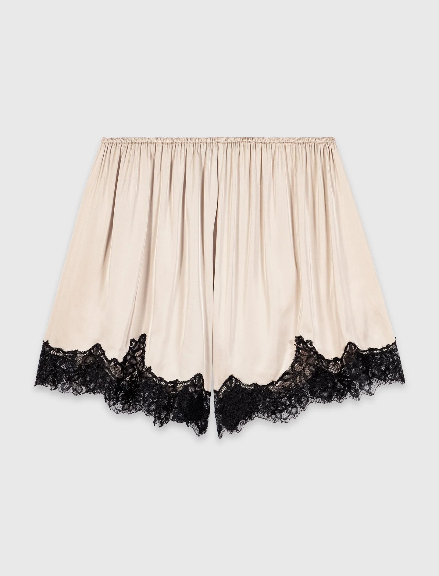Satin shorts with lace details - 1