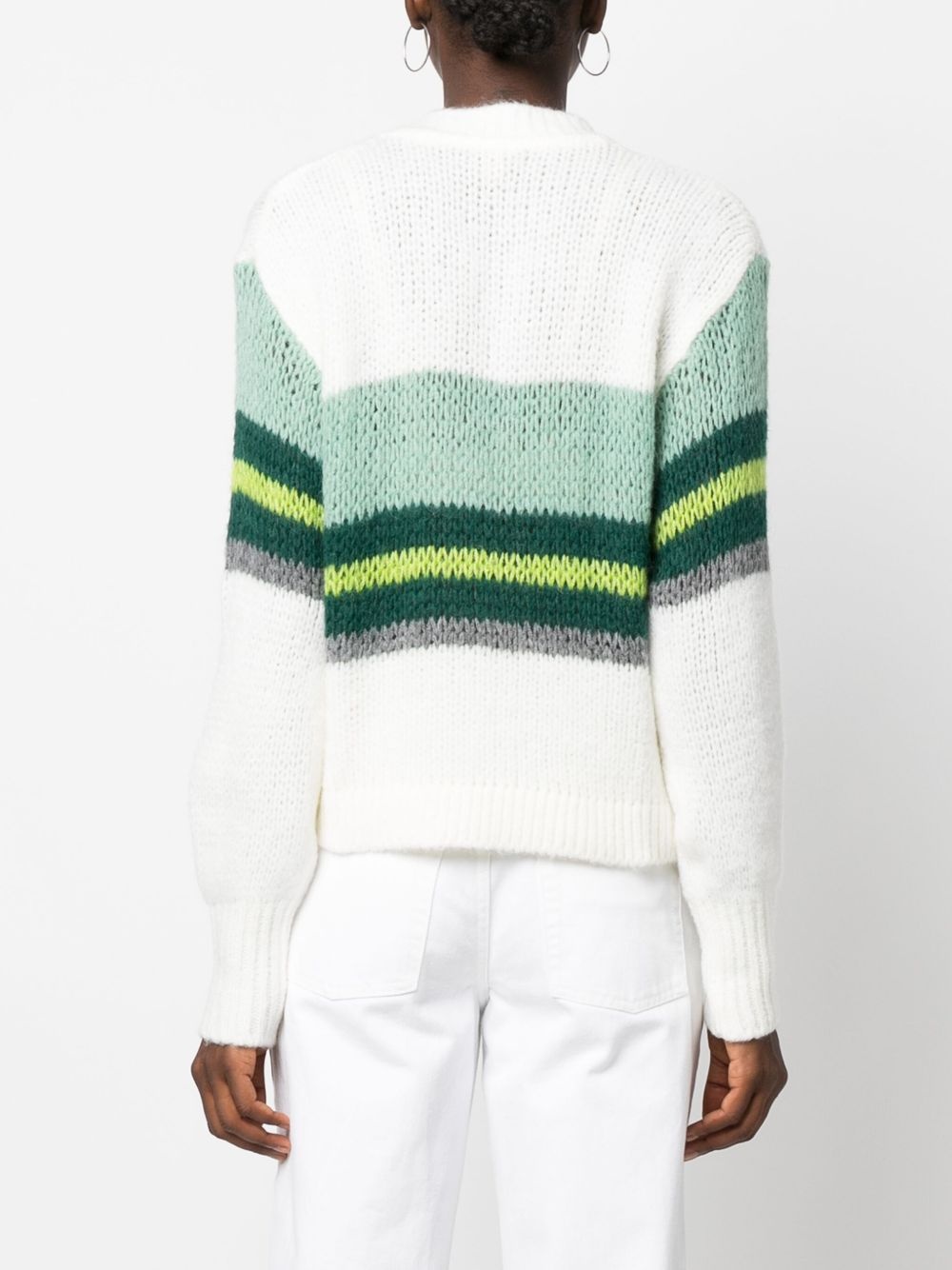 honeycomb-knit striped jumper - 4