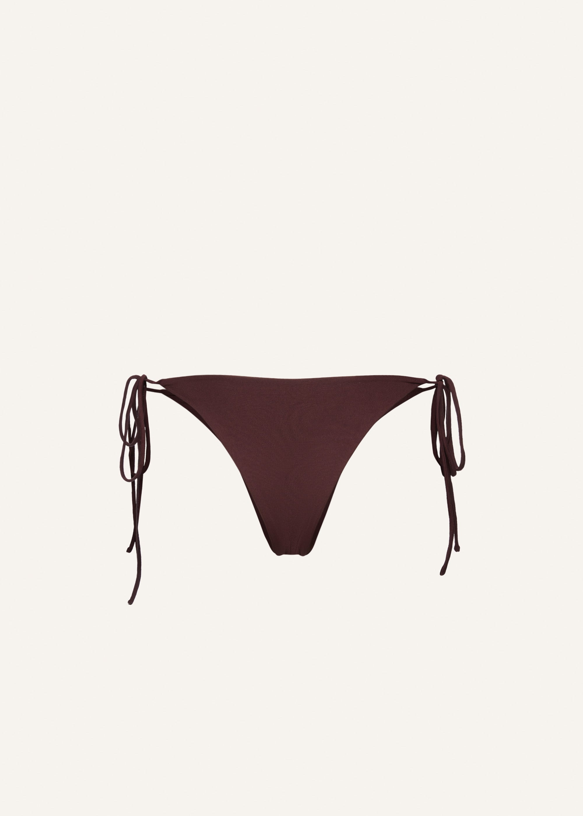 String tie swim bottom in brown - 2