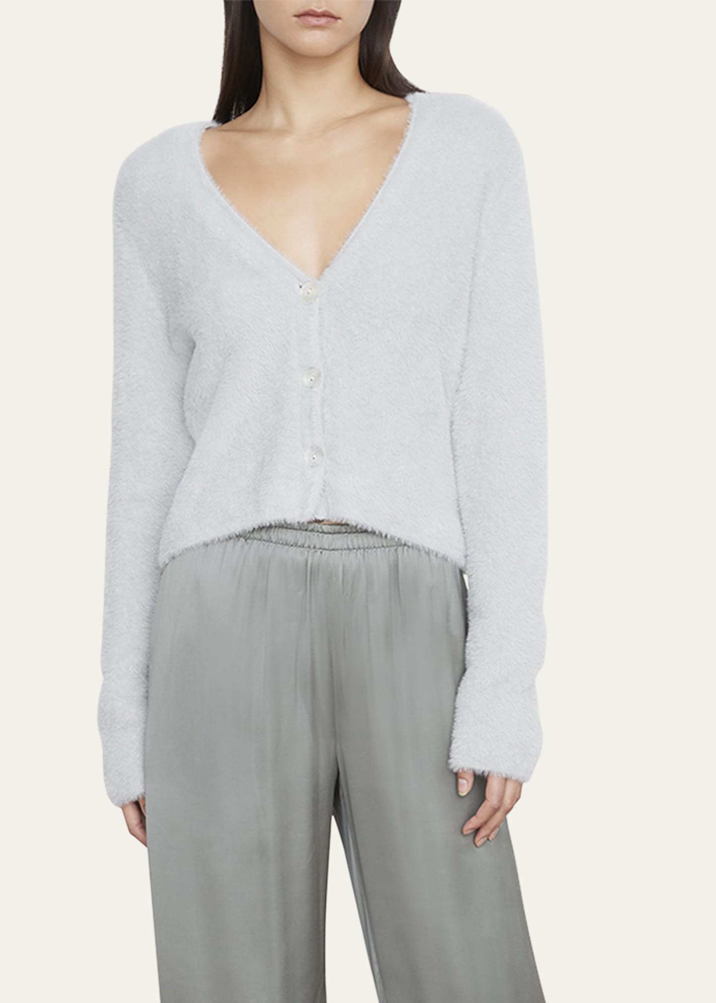 Eyelash V-Neck Cardigan - 4
