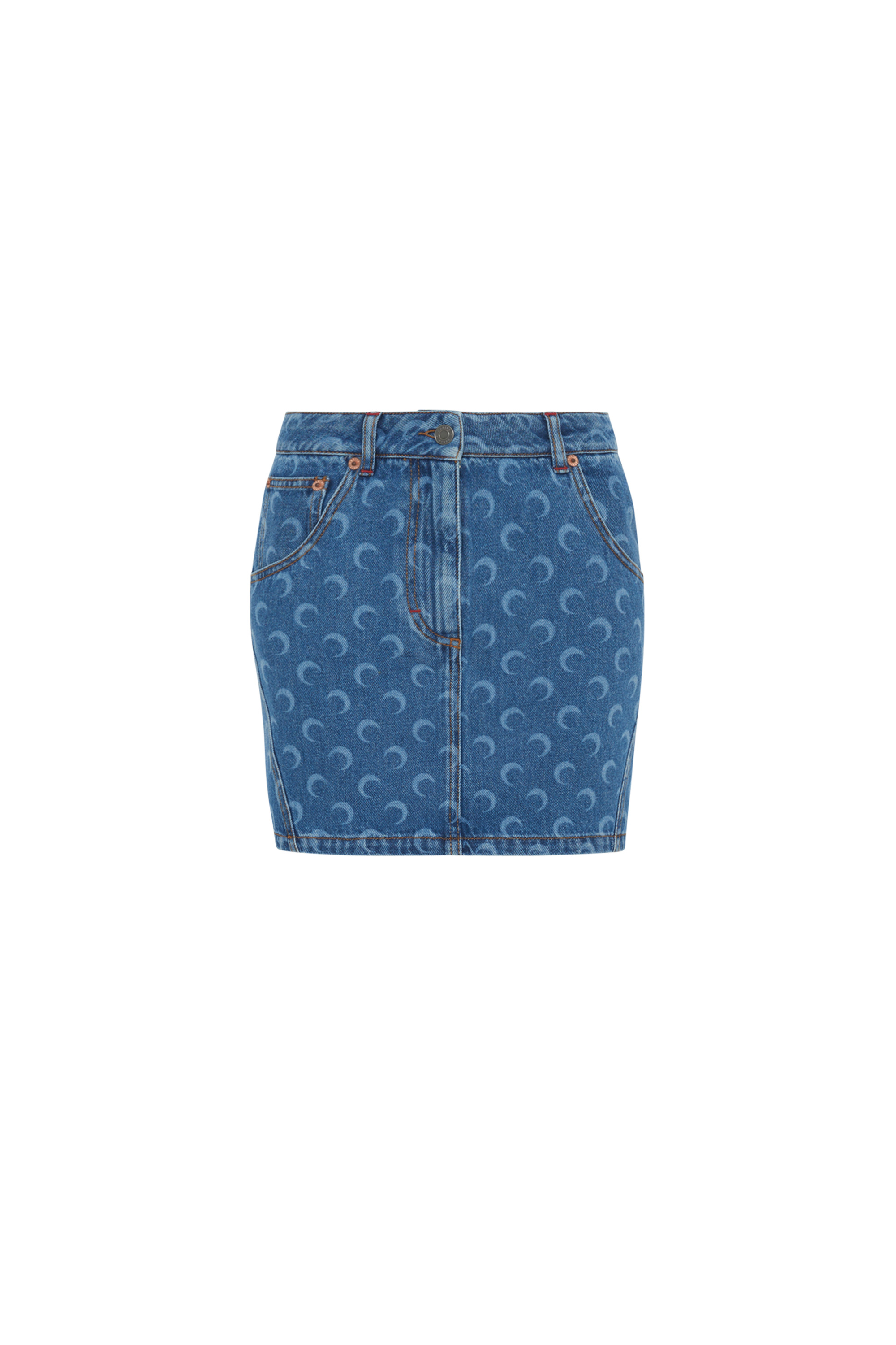 Moon Laser Denim Mini Skirt - 1