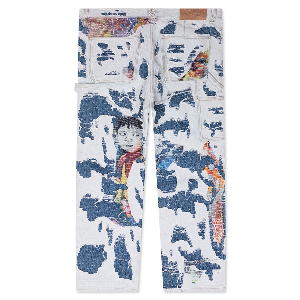 BORO STITCHED DOUBLE KNEE PANT - MULTI - 2