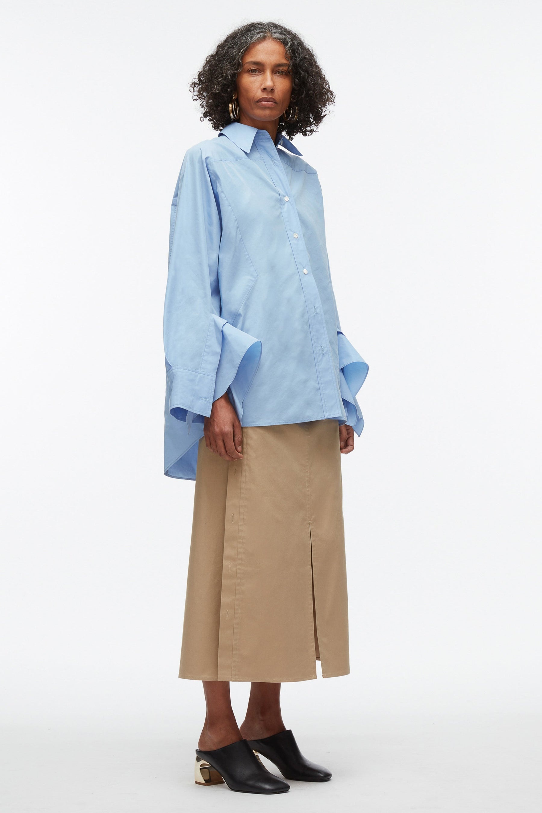 Oversize Shirt with Cascade Cuff - 6