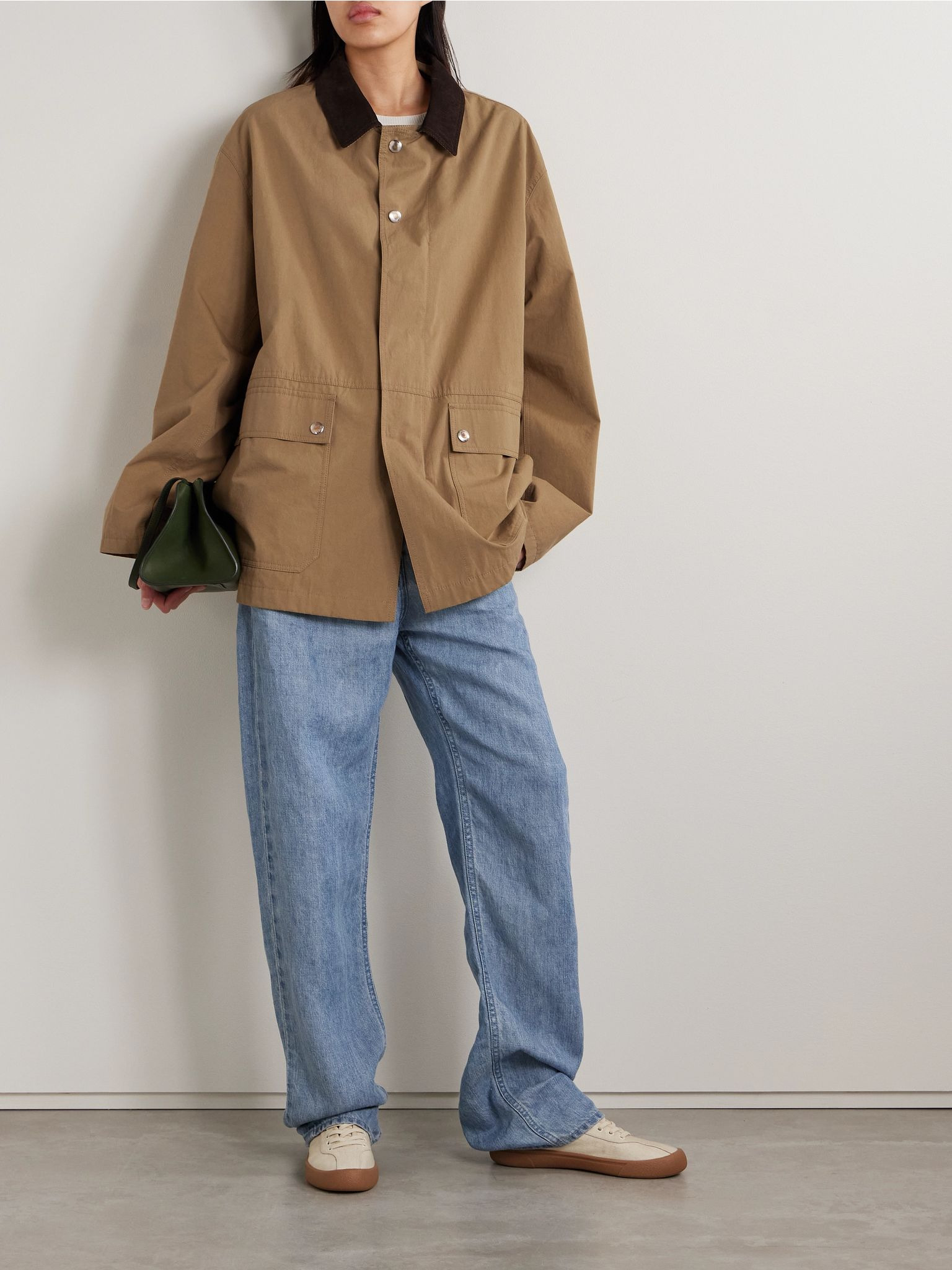 Frank corduroy-trimmed cotton-canvas jacket Tan - 2
