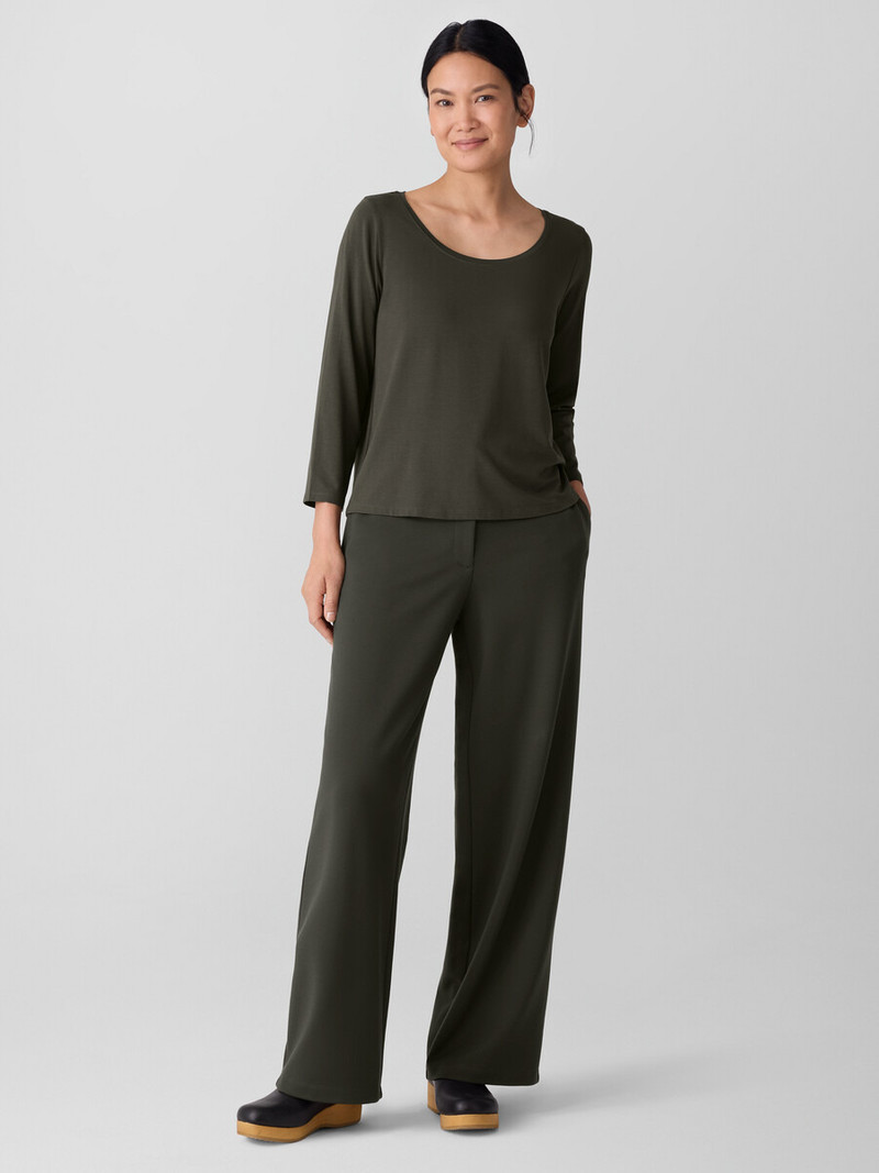 EILEEN FISHER Stretch Jersey Knit Scoop Neck Top outlook