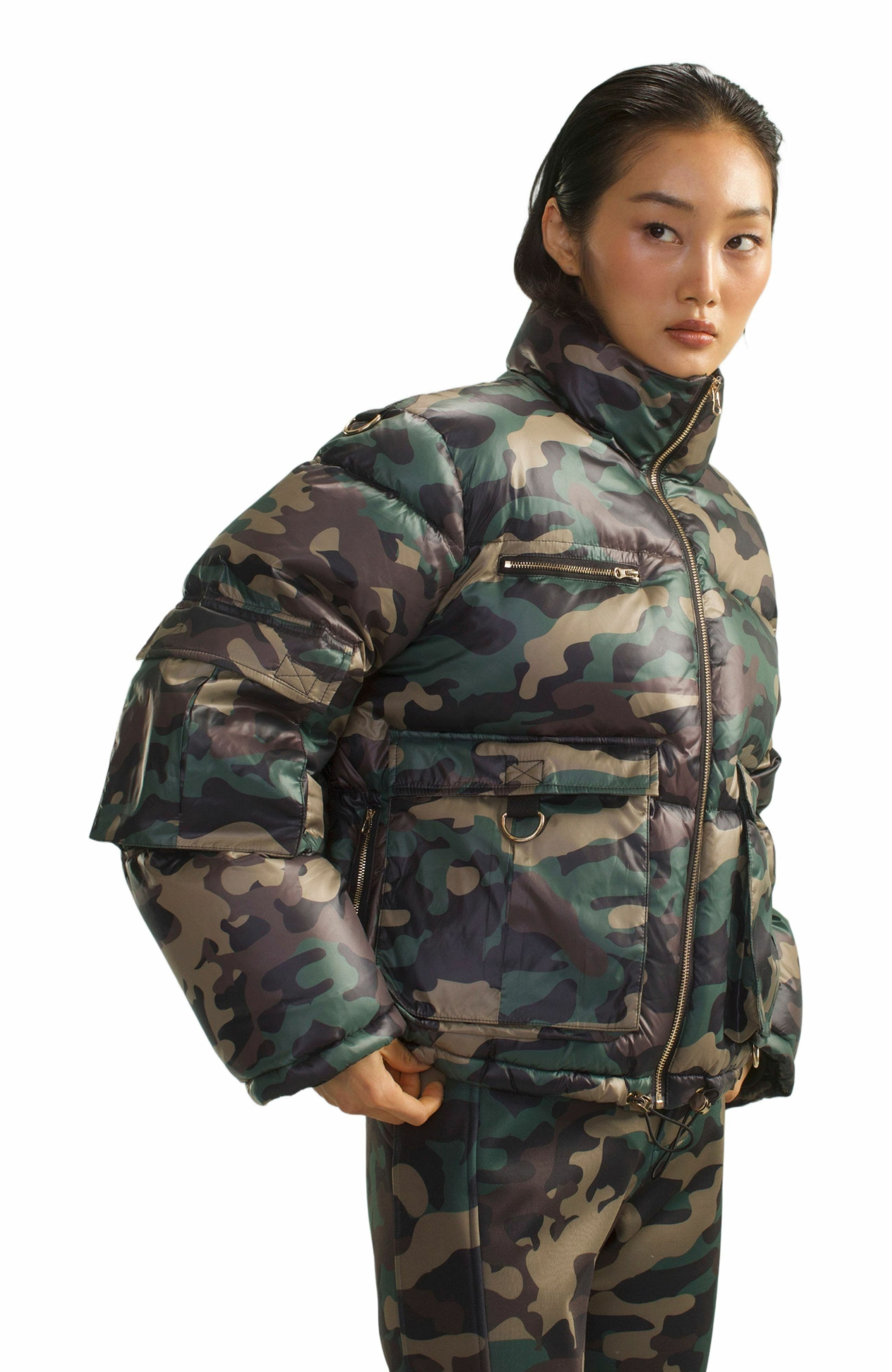 Cynthia Rowley Backcountry Puffer Jacket in Green Camo at Nordstrom - 4