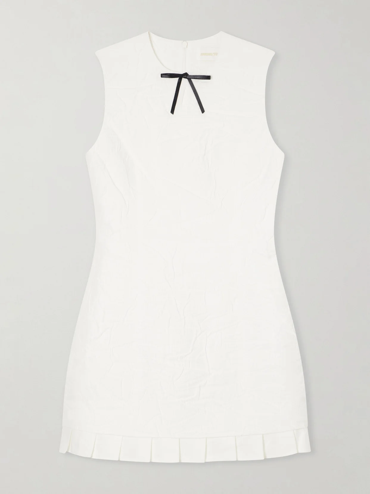 Bow-detailed Cotton Mini Dress - 1