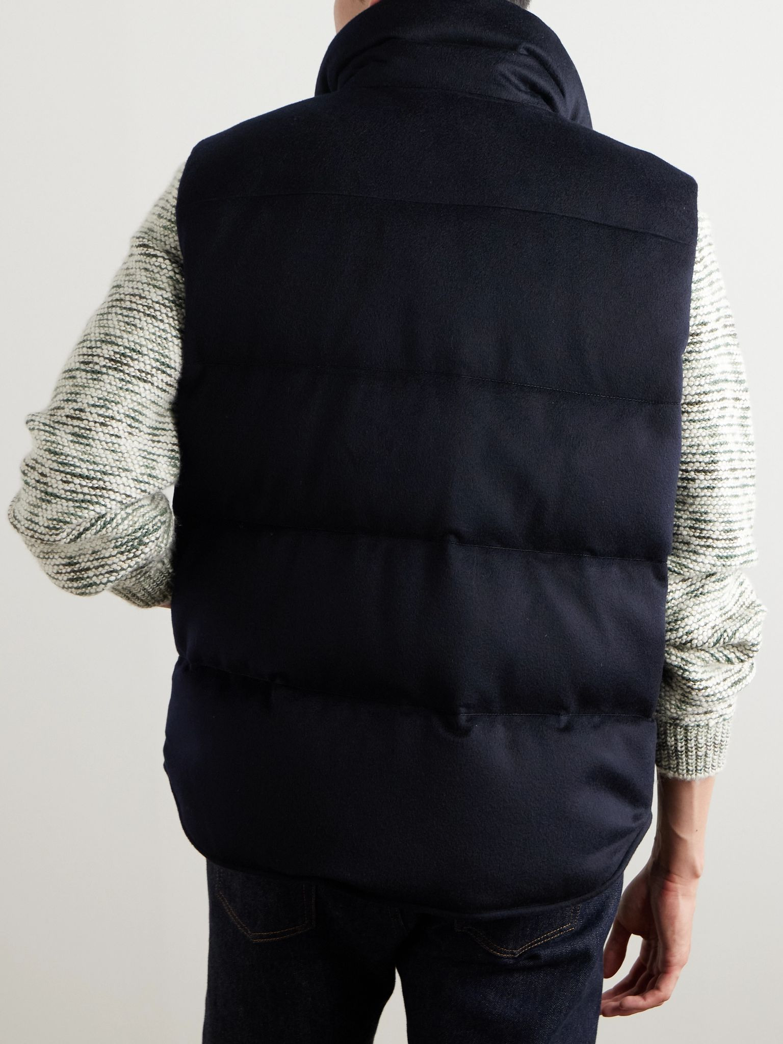 Lucio Quilted Storm System® Cashmere Down Gilet Navy - 3