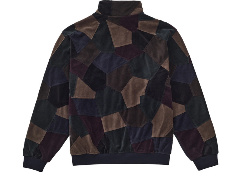 Supreme Supreme Patchwork Velour Track Jacket Dark Navy outlook