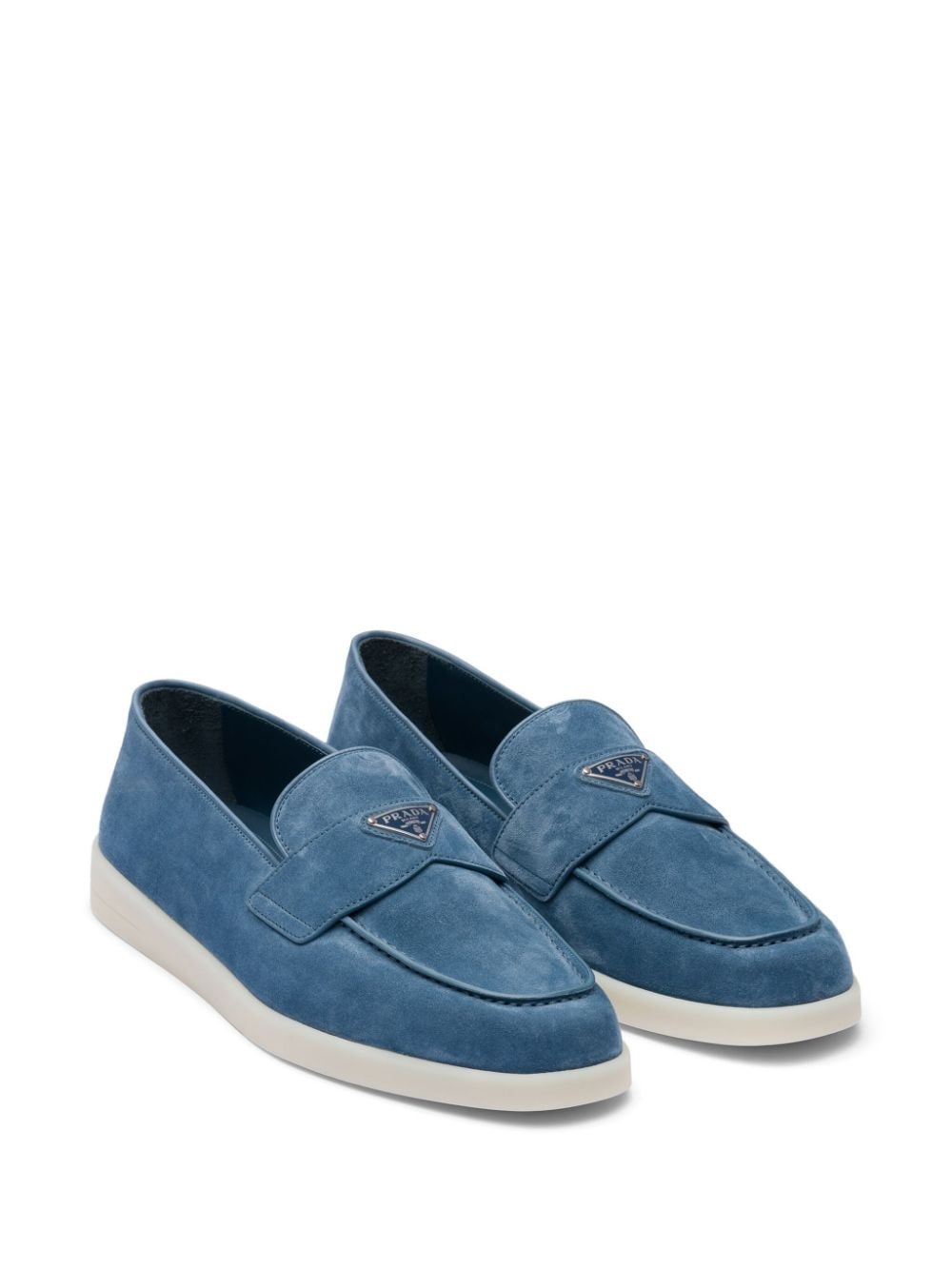 logo-plaque suede loafers - 2