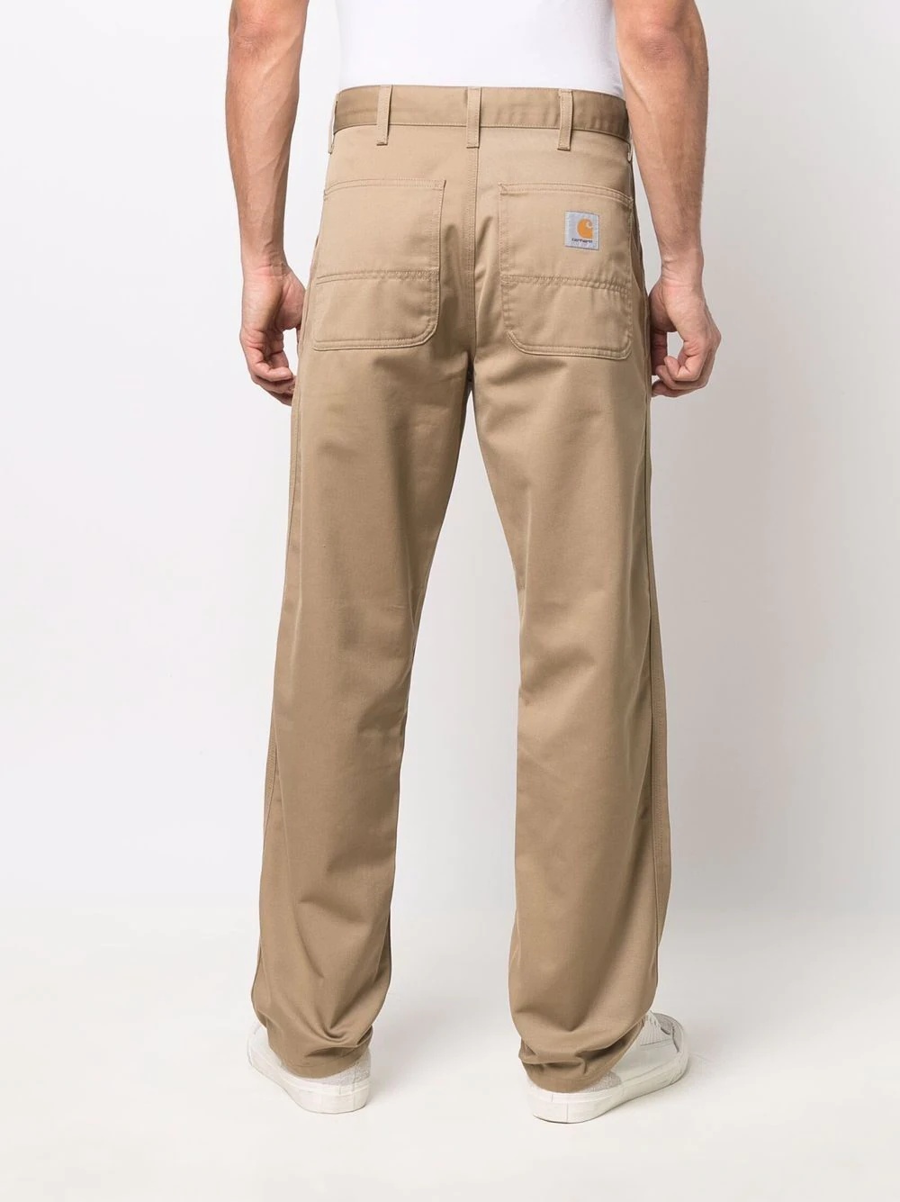 logo-patch straight trousers - 4