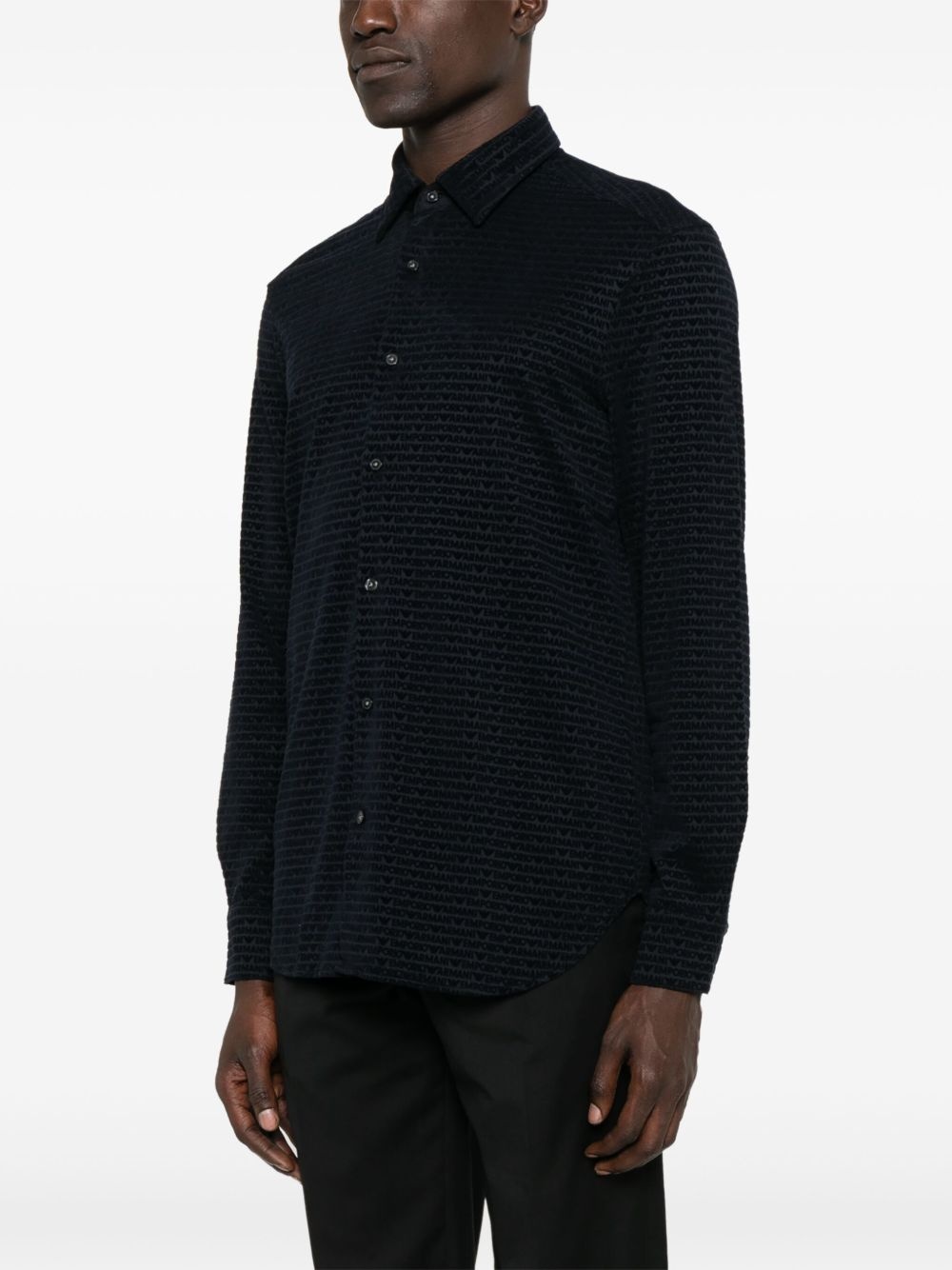 flocked-logo shirt - 3