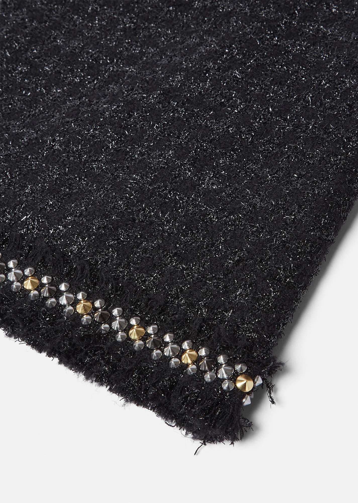 Spiked Tweed Mini Skirt - 4