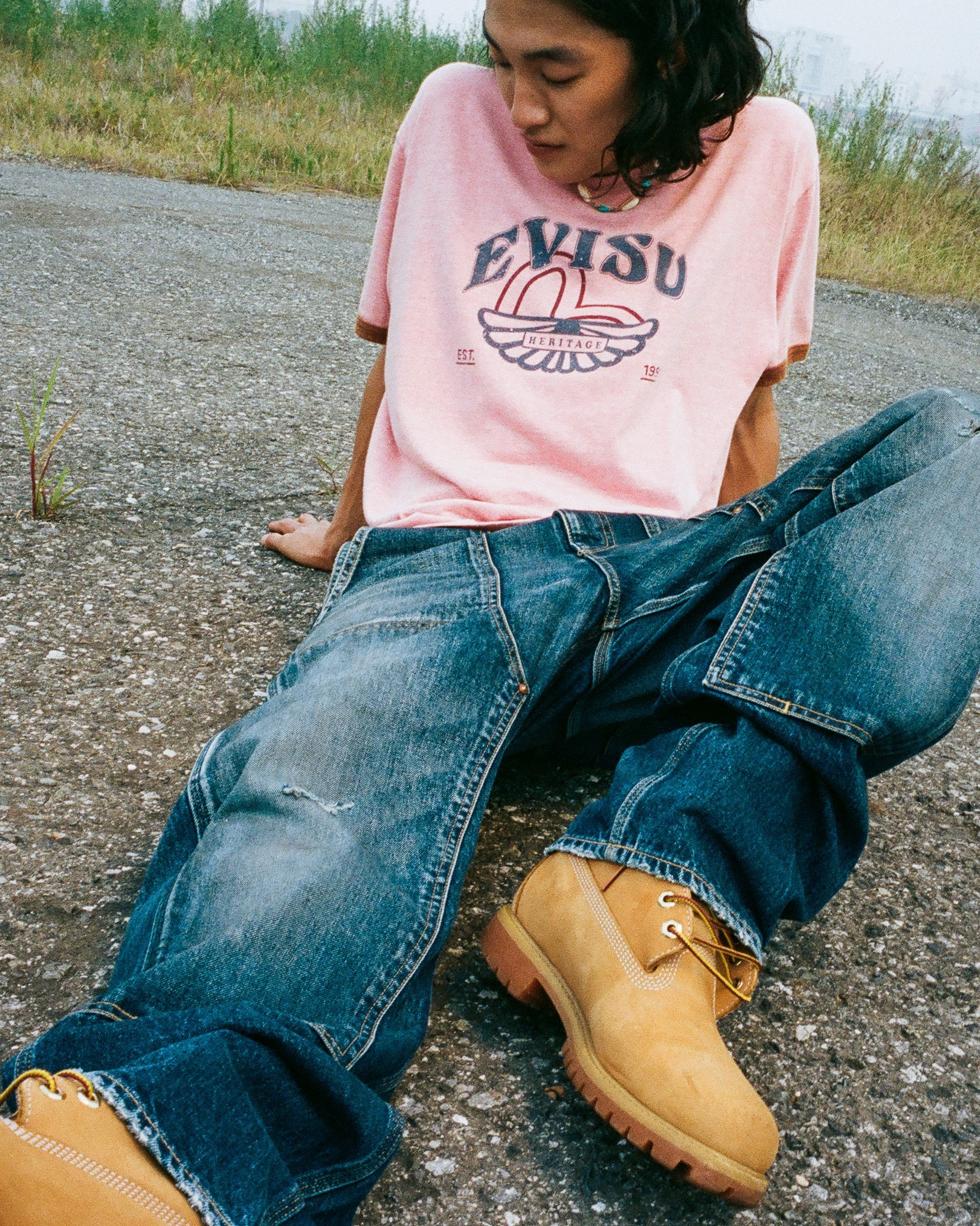 Washed Seagull and Logo Print Regular Fit Ringer T-shirt - 3