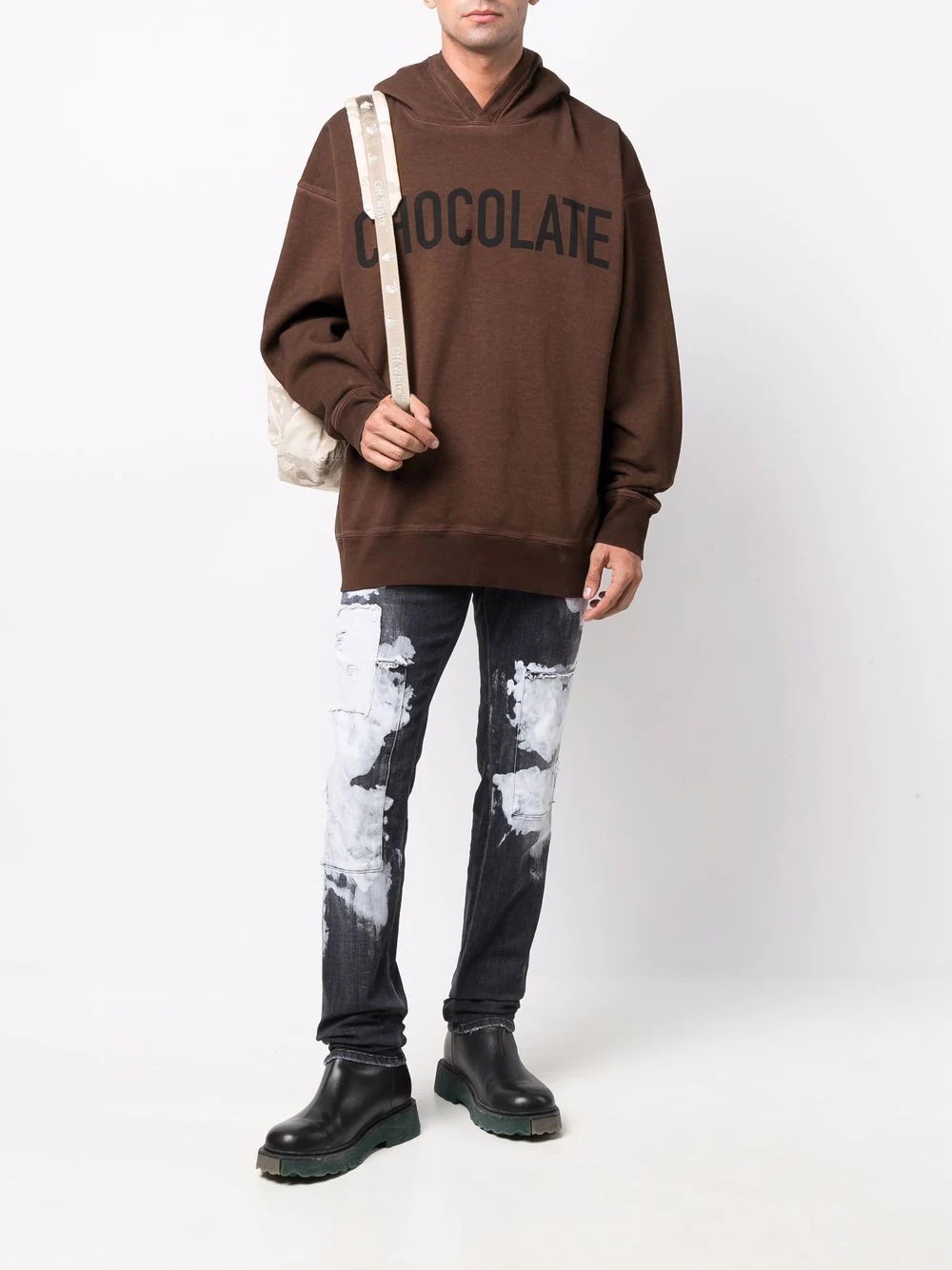 slogan-print hoodie - 2