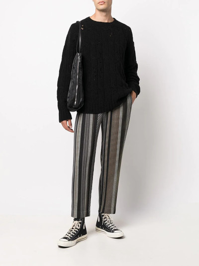 ISSEY MIYAKE striped plissé trousers outlook