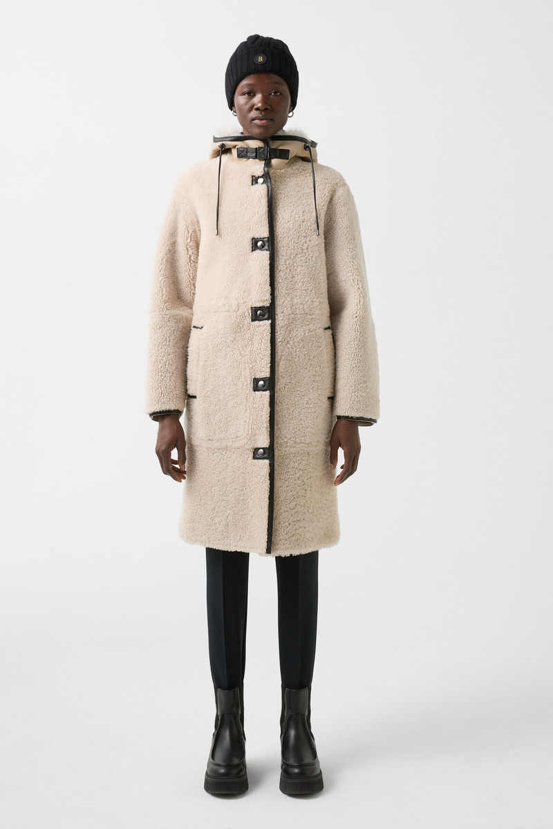 Polina Lambskin coat in Beige 3