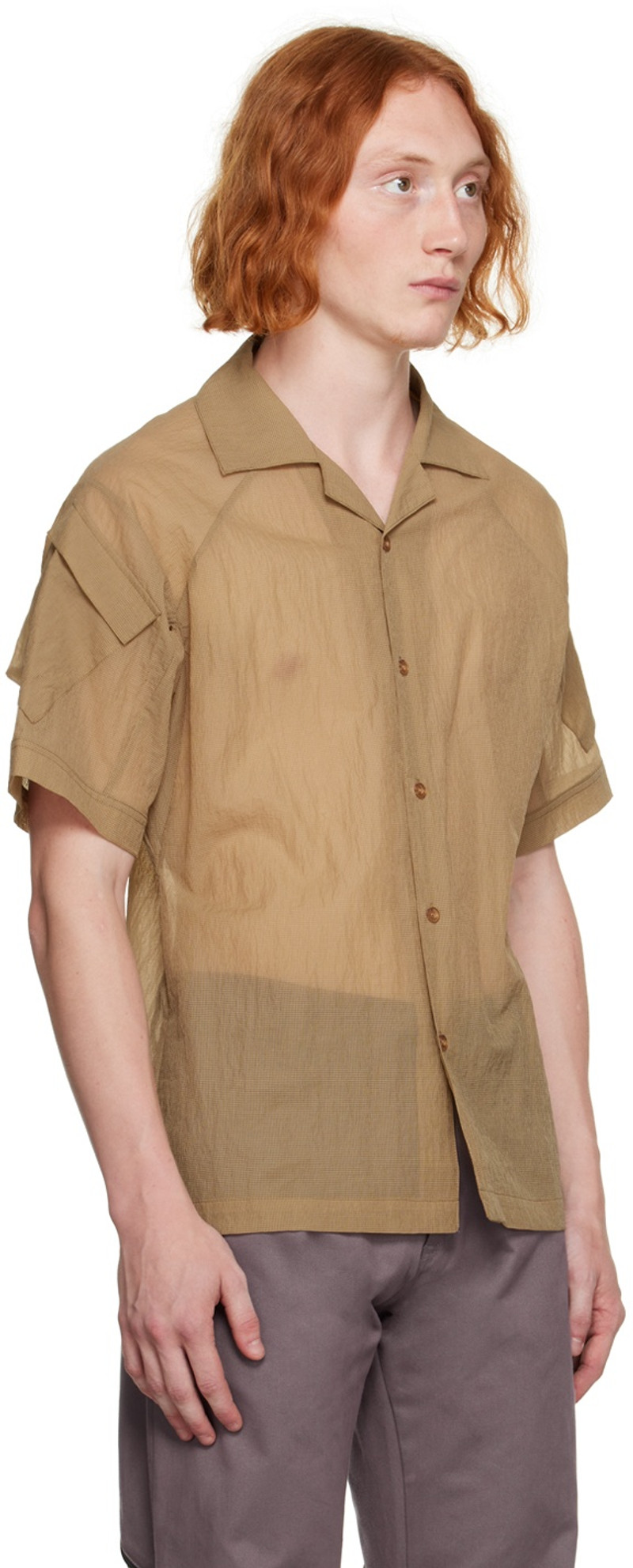 OLLY SHINDER Beige Flap Pocket Shirt outlook