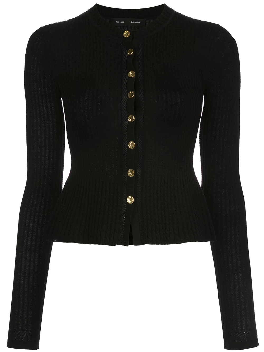 peplum ribbed cardigan - 1