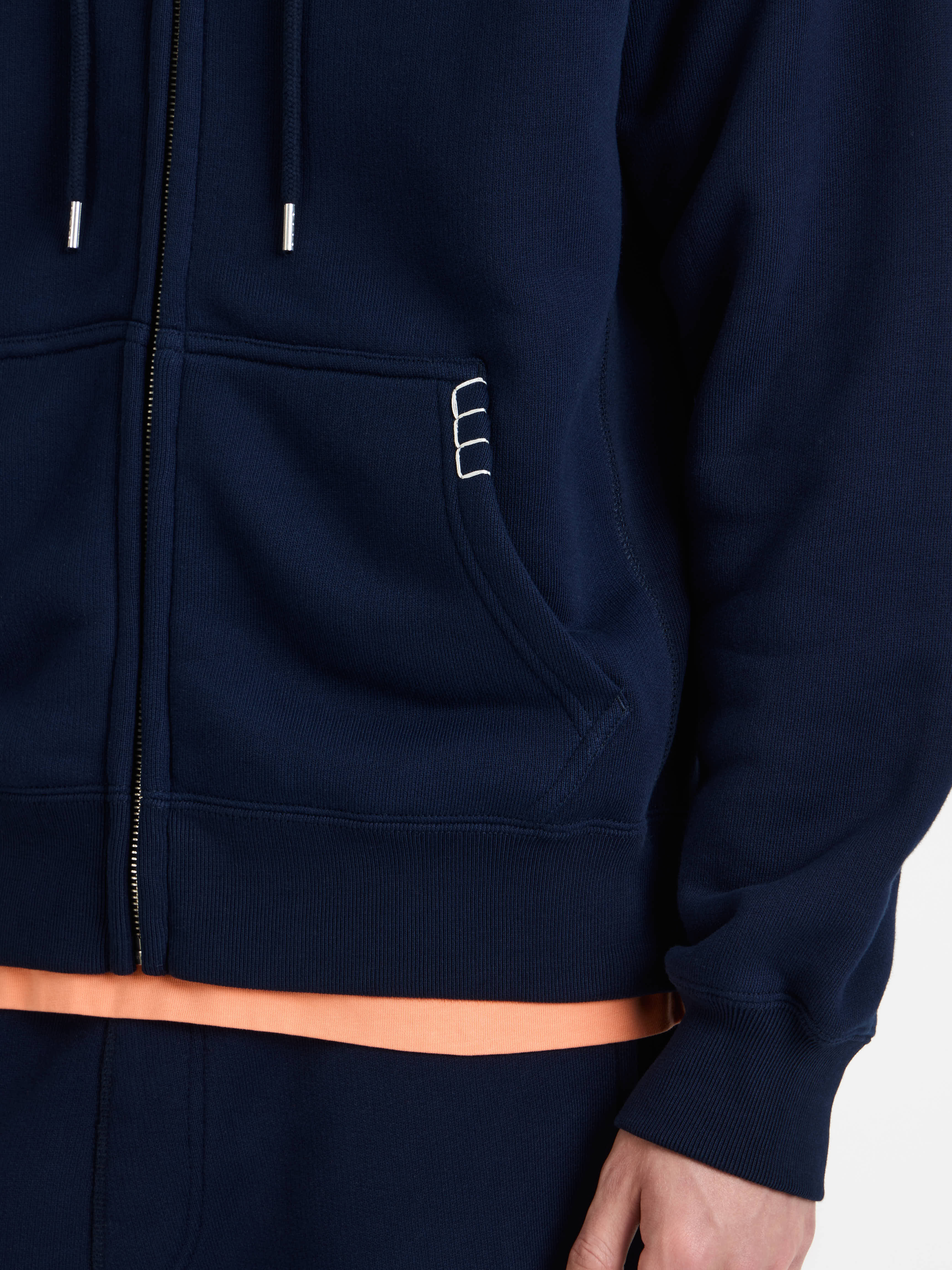 FRONT ZIP HOODIE IN NAVY - 6