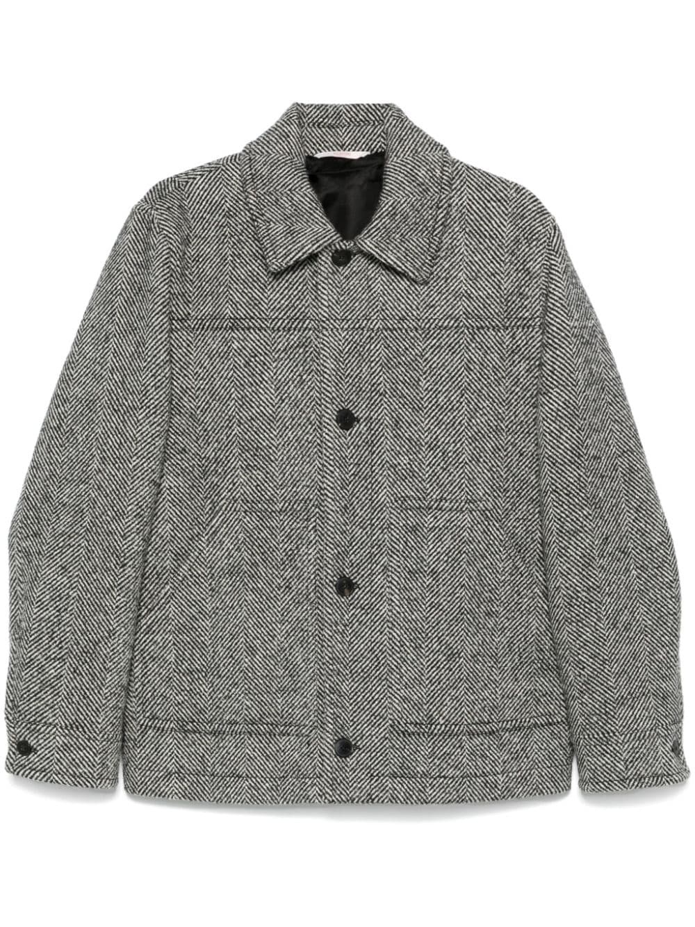 herringbone-pattern jacket - 1