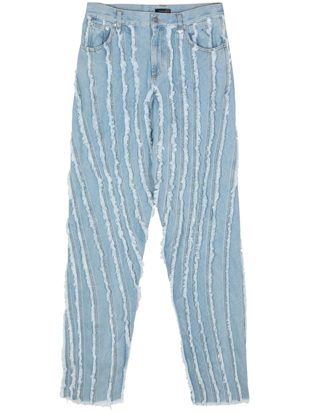 frayed panelled jeans - 1