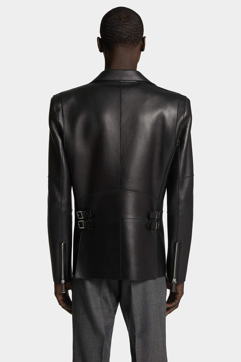 70S LEATHER BIKER BLAZER - 4